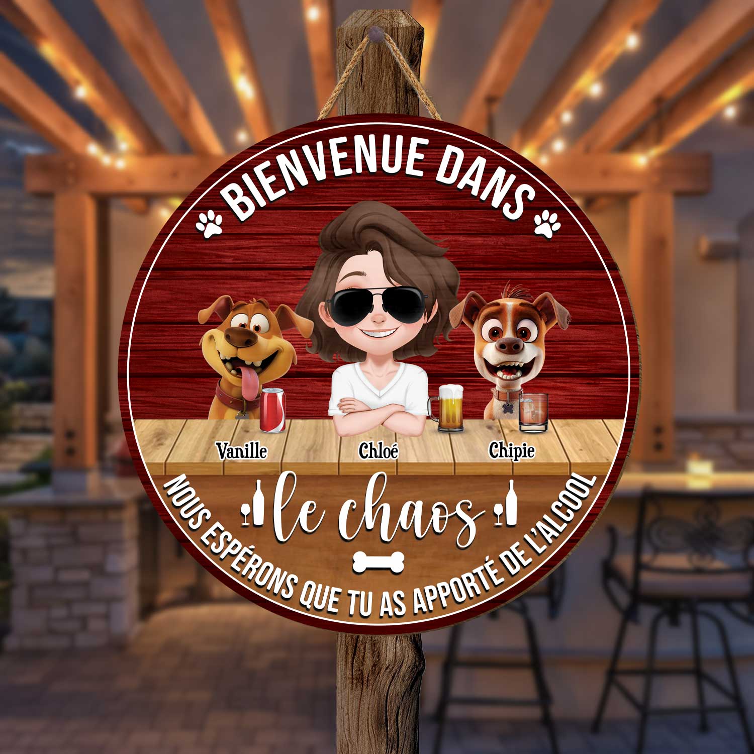Plaque À Suspendre Personnalisée - Bienvenue Dans Le Chaos - Image 2