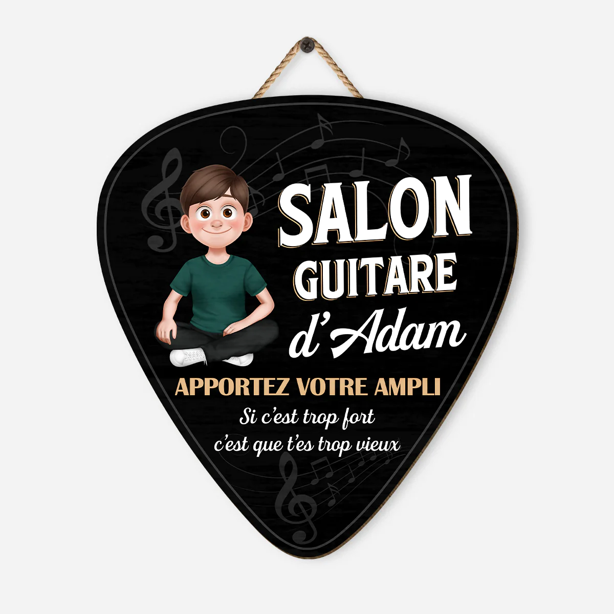 Plaque En Bois Personnalisée - Cadeau Pour Un Guitariste Femme/Homme