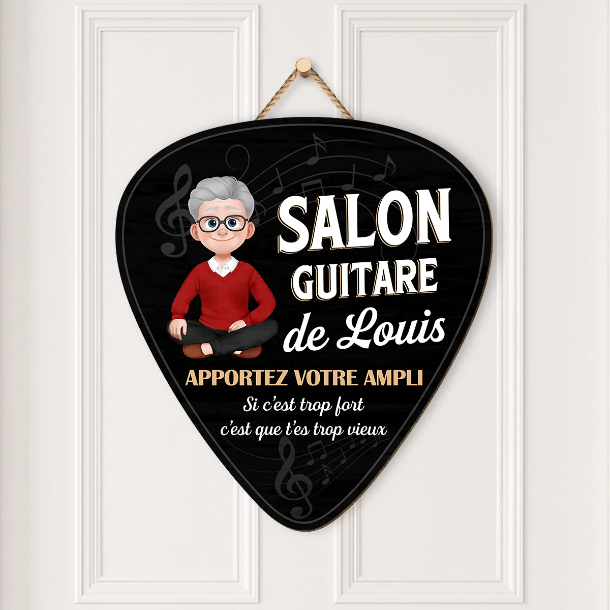 Plaque En Bois Personnalisée - Cadeau Pour Un Guitariste Femme/Homme - Image 2