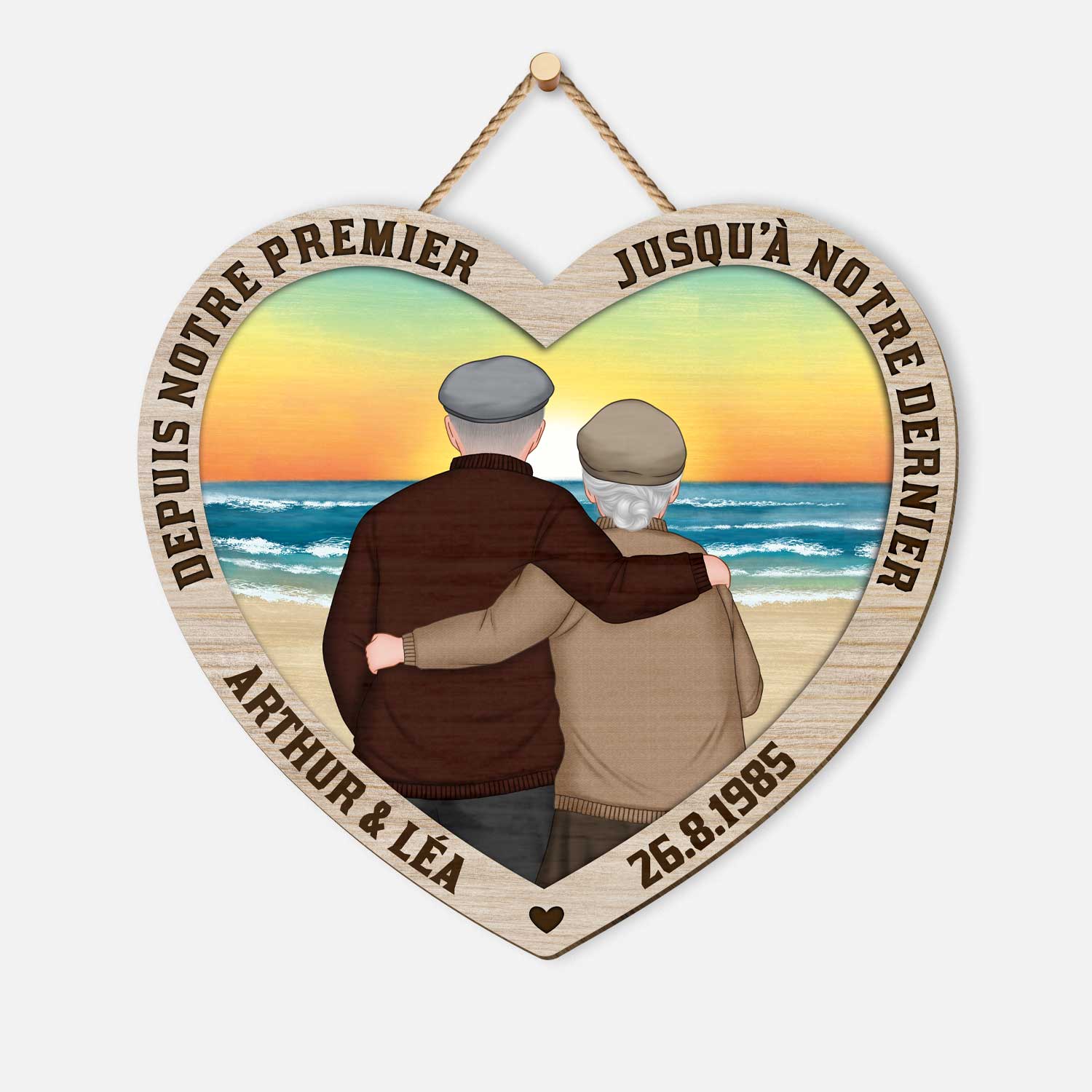 Plaque En Bois Personnalisée Couple À Suspendre - Jusqu’à Notre Dernier Souffle