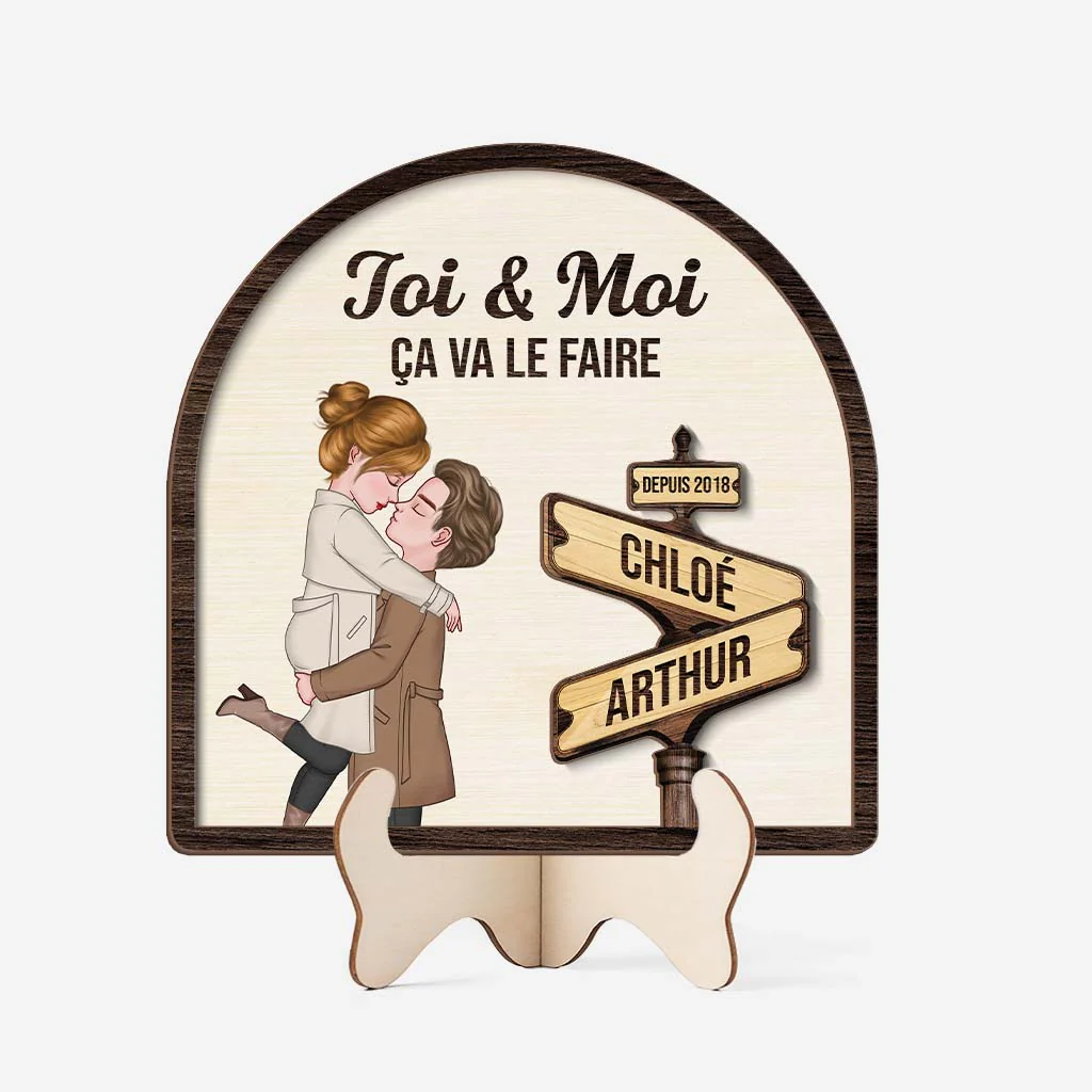 Plaque En Bois Personnalisée Couple - Toi Et Moi Ça Va Le Faire