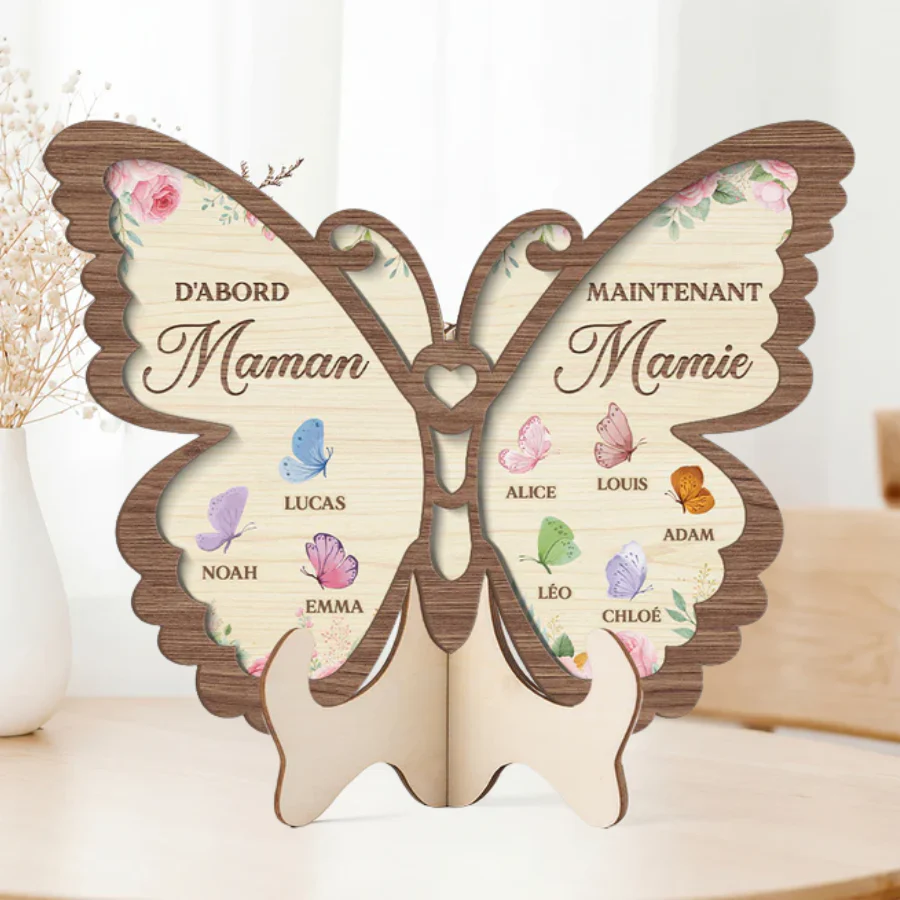 Plaque En Bois Personnalisée - D'abord Maman Maintenant Mamie - Image 2