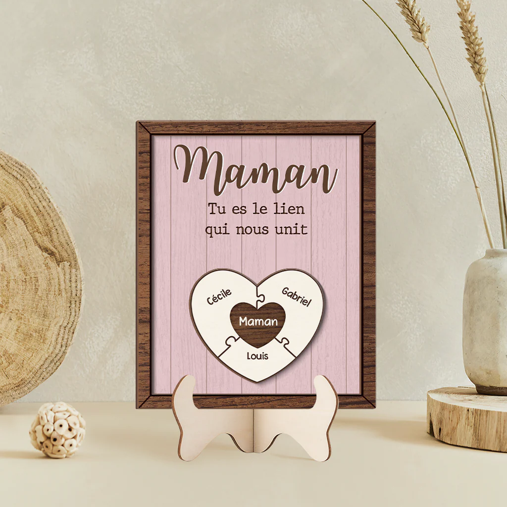Plaque En Bois Personnalisée - Maman Mamie Tu Es La Pièce Du Puzzle - Image 2
