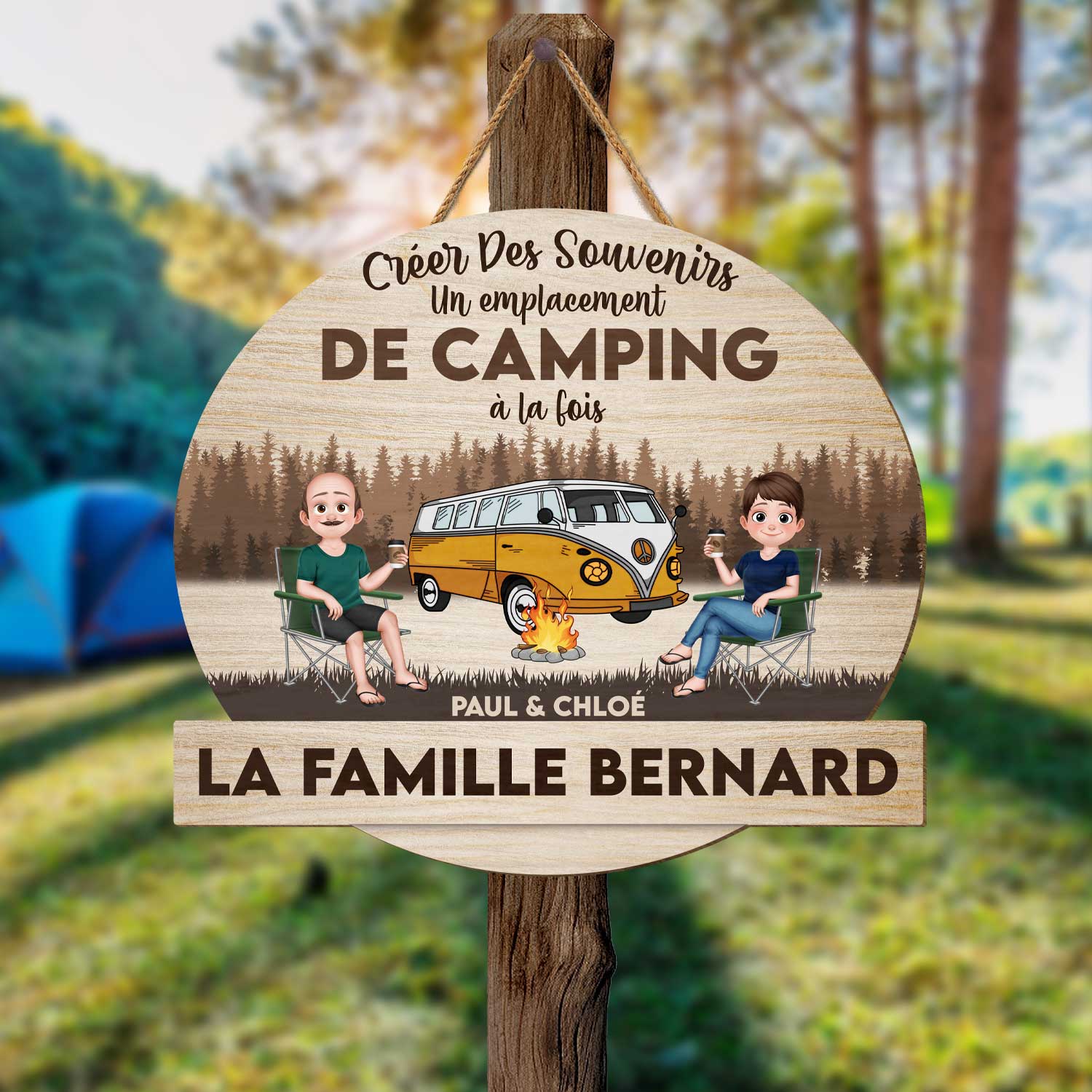 Plaque En Bois Personnalisée Pour Couple À Suspendre - Créer Des Souvenirs - Image 2
