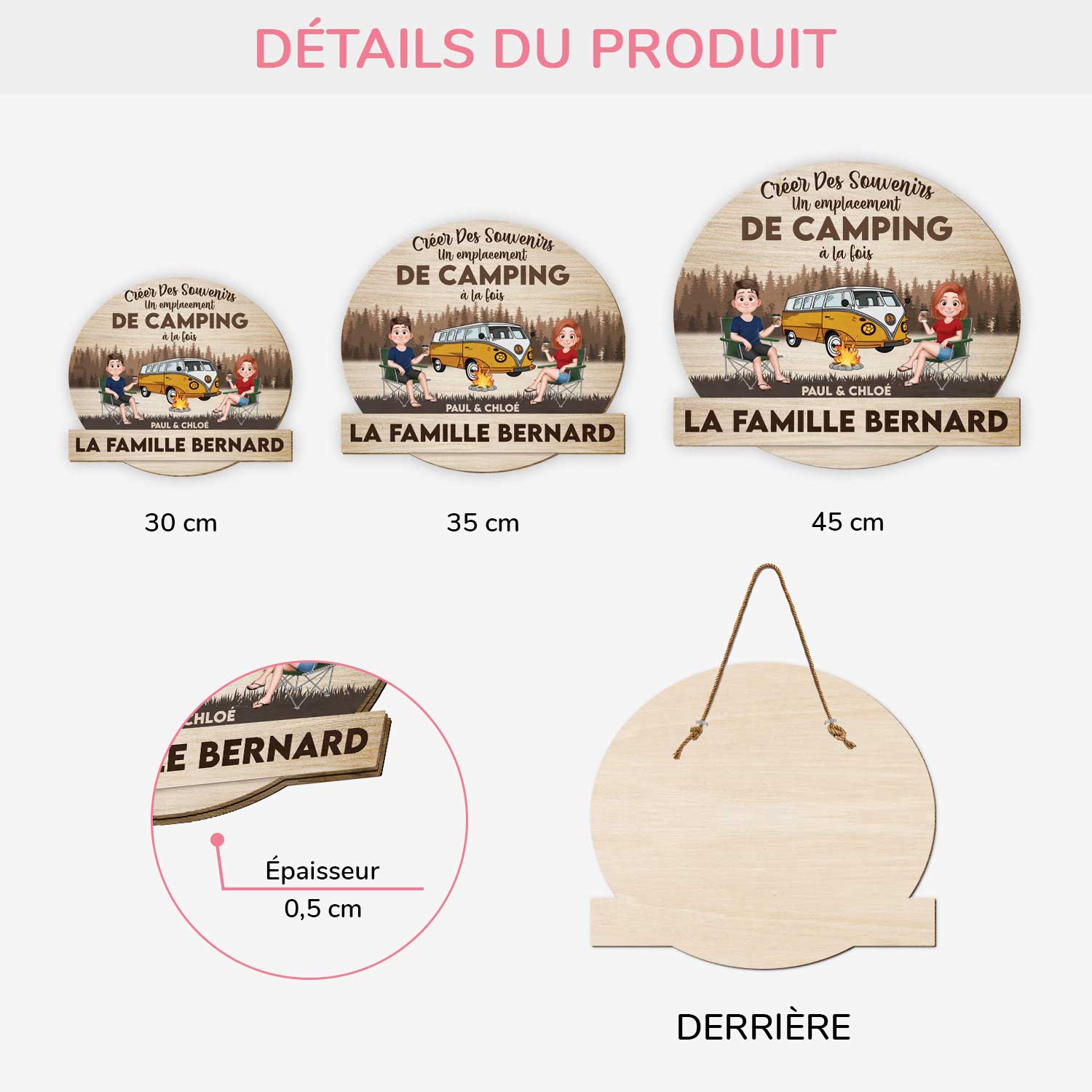 Plaque En Bois Personnalisée Pour Couple À Suspendre - Créer Des Souvenirs - Image 3