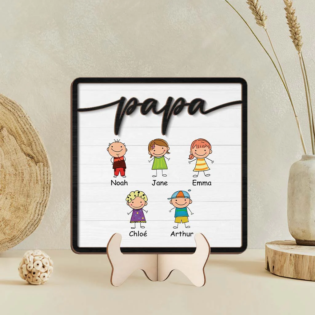 Plaque En Bois Personnalisée Mamie - Enfants Mignons - Image 2