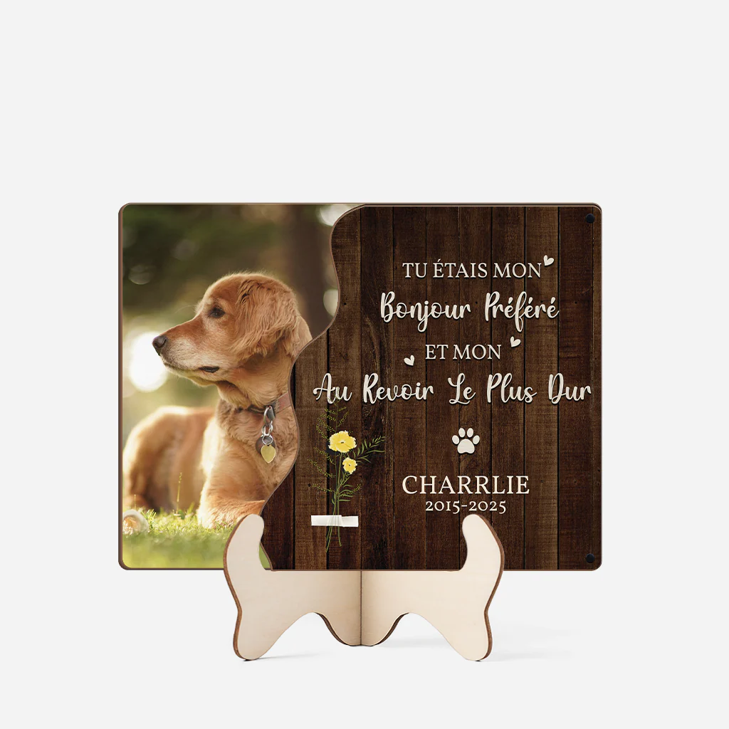 Plaque en Bois Personnalisée Souvenir Chien Décédé