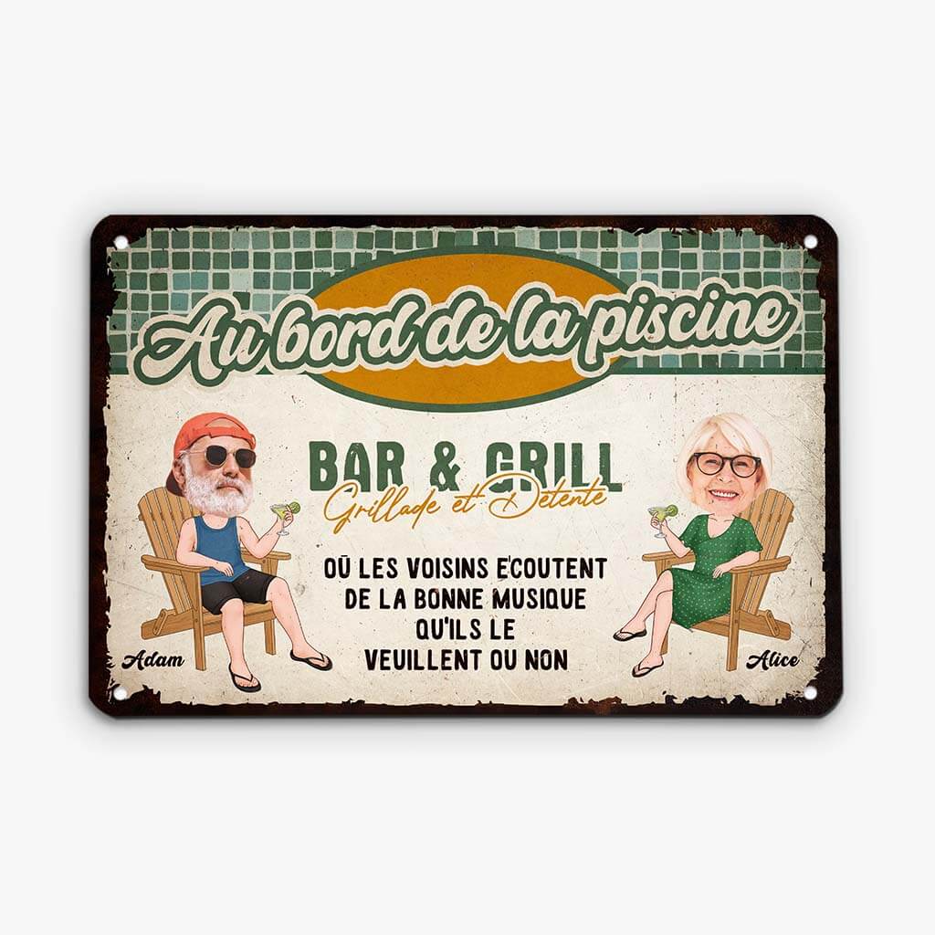 Plaque métallique personnalisée – Bar & Grill vintage détente - Image 2