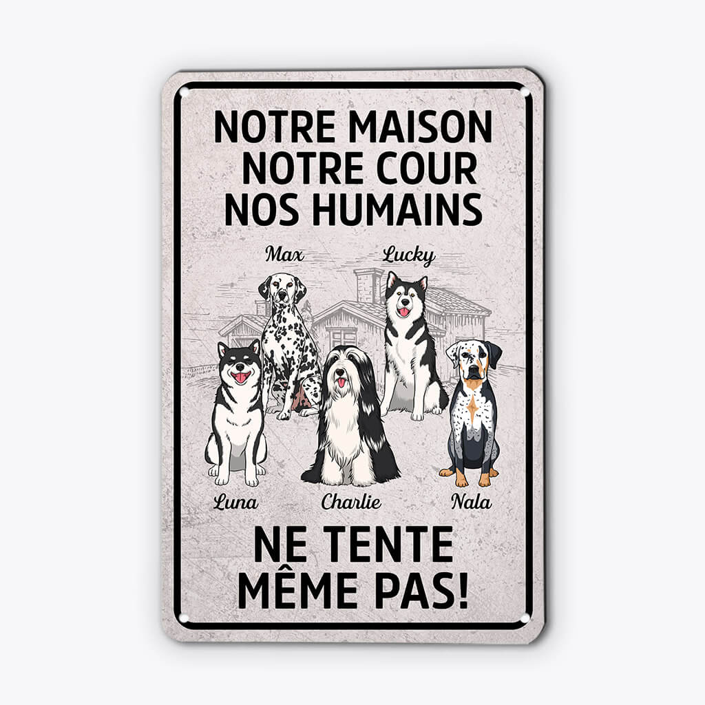 Plaque chien personnalisée – Ma cour, mon chien, mes règles