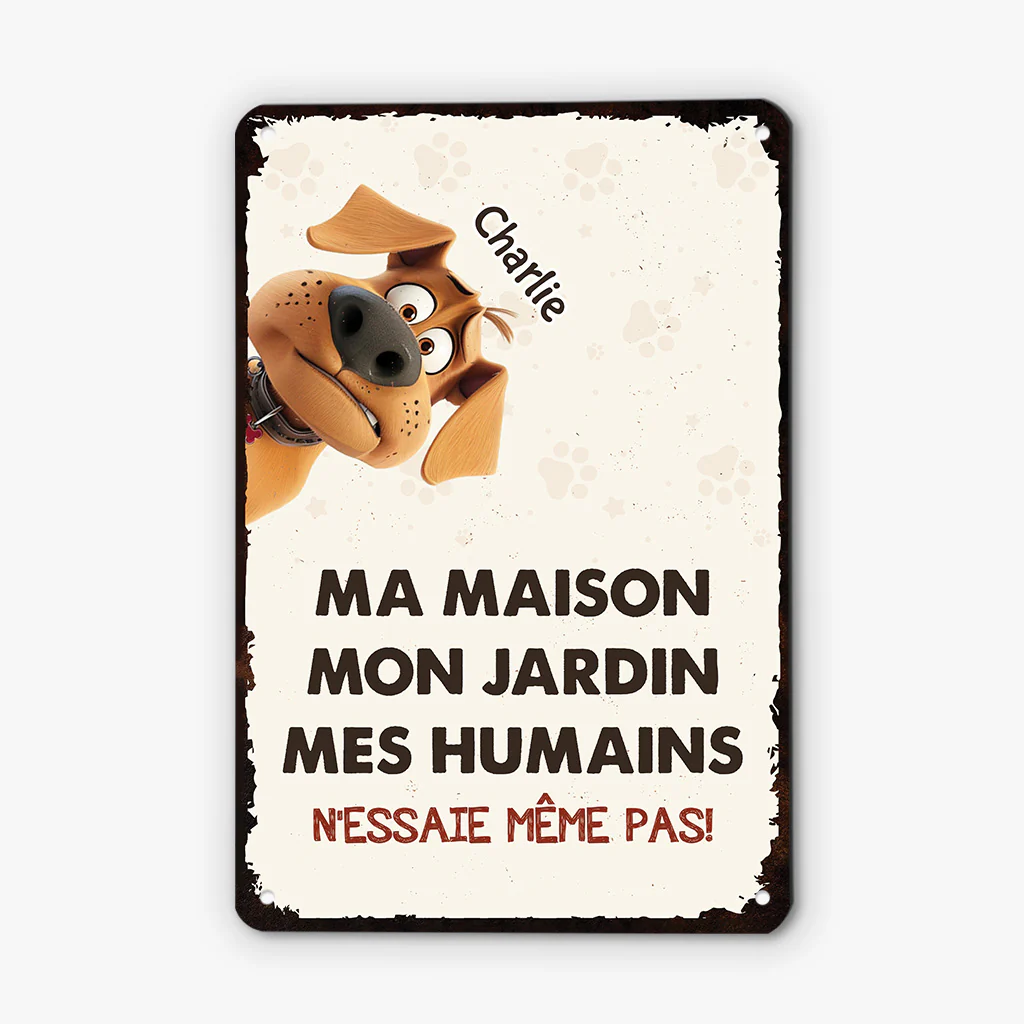 Plaque chien personnalisée – N’essaie même pas (humour et garde) - Image 2