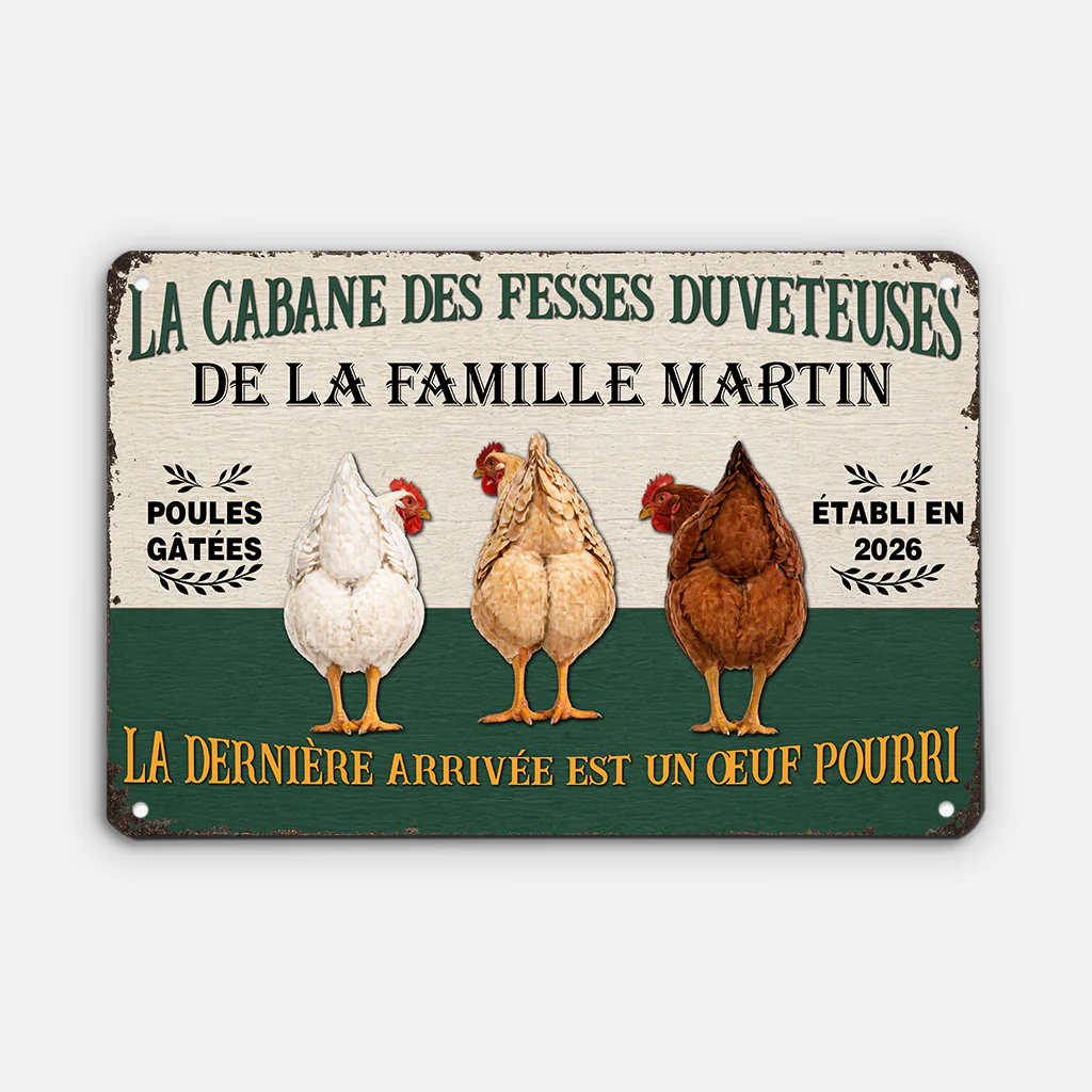 Plaque En Métal Personnalisée - La Cabane Des Poules - Image 2