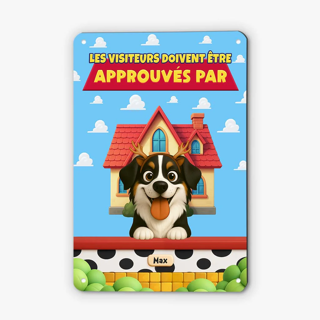 Plaque En Métal Personnalisée - Les Visiteurs Doivent Être Approuvés Par Chien - Image 2