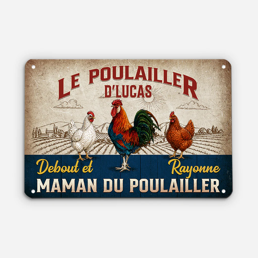 Plaque En Métal Personnalisée Pour Ferme Poule - Maman Du Poulailler - Image 2