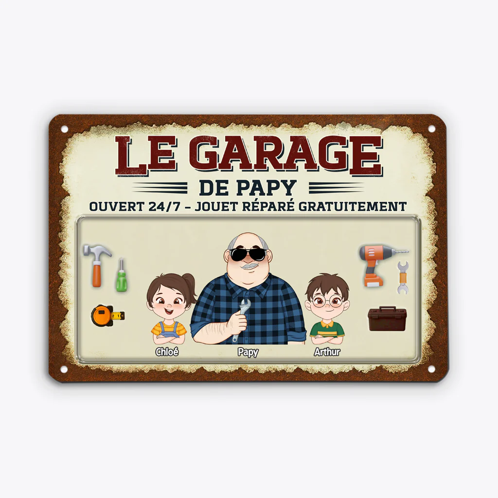 Plaque garage papa personnalisée – Bricoleur confirmé - Image 2