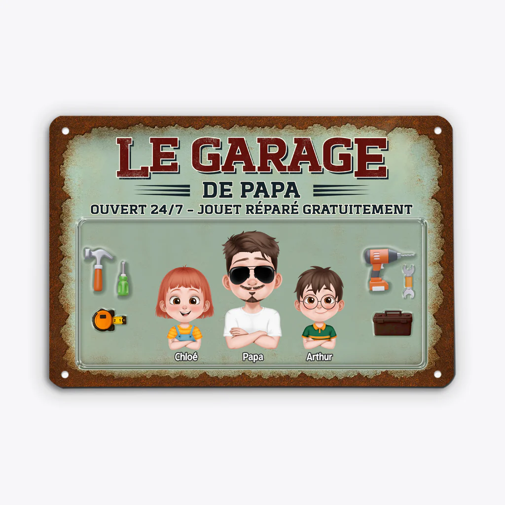 Plaque Métal Personnalisée Humor - Le Garage de Papa