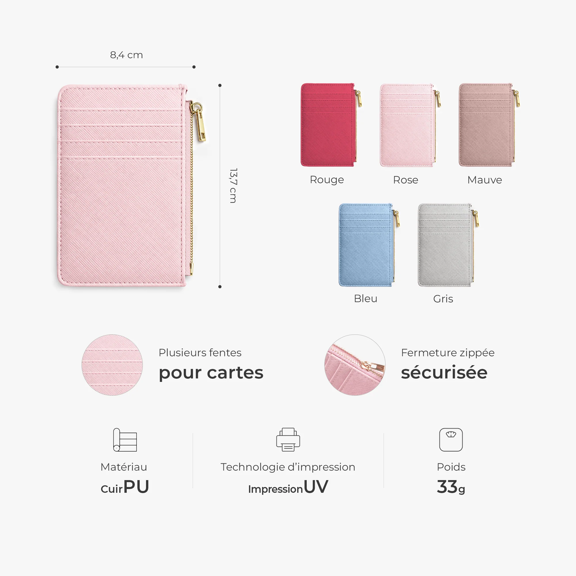 Porte-carte Cuir Personnalisé - Cadeau Maman Et Papa Nous Sommes À Toi - Image 3