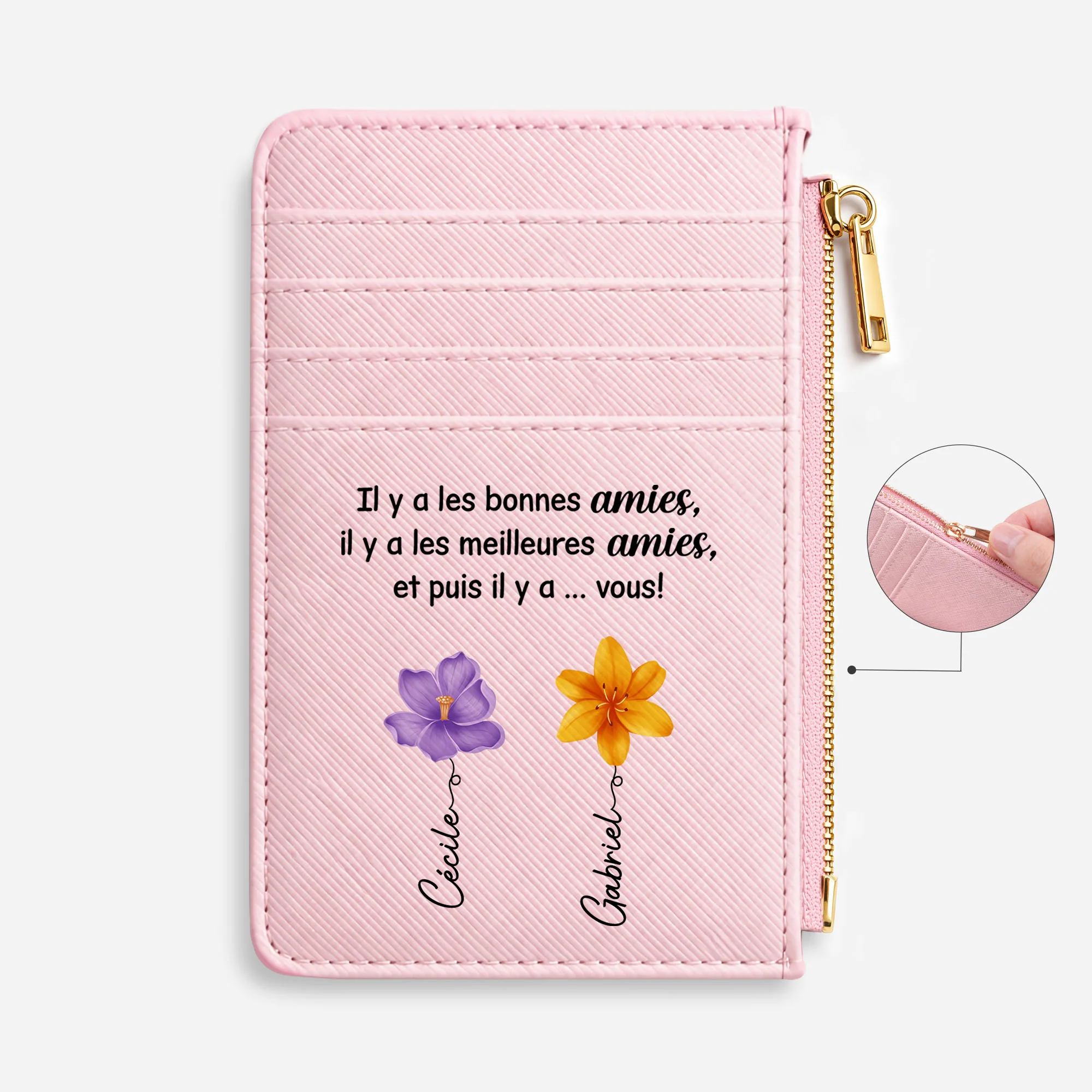 Porte-carte Personnalisé Meilleure Amie - Il Y A Les Bonnes Amies