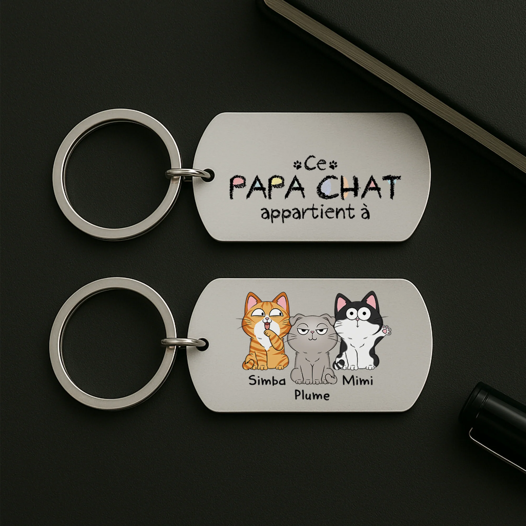 Porte Clés Personnalisé Animaux - Cette Maman Appartient À | Porte Clé Aluminium - Image 2