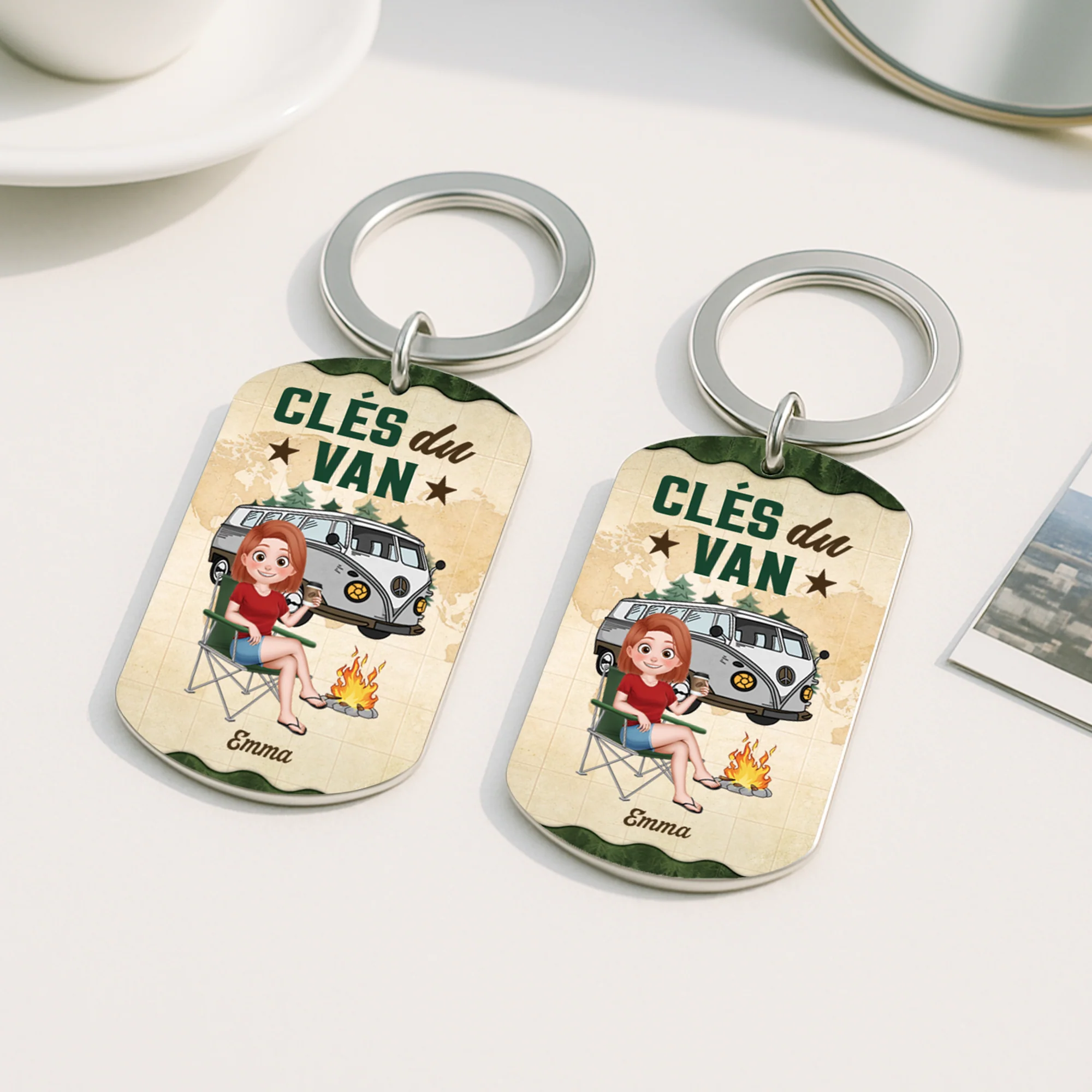 Porte-clé Aluminium Personnalisé | Cadeau Camping Homme Femme - Image 2