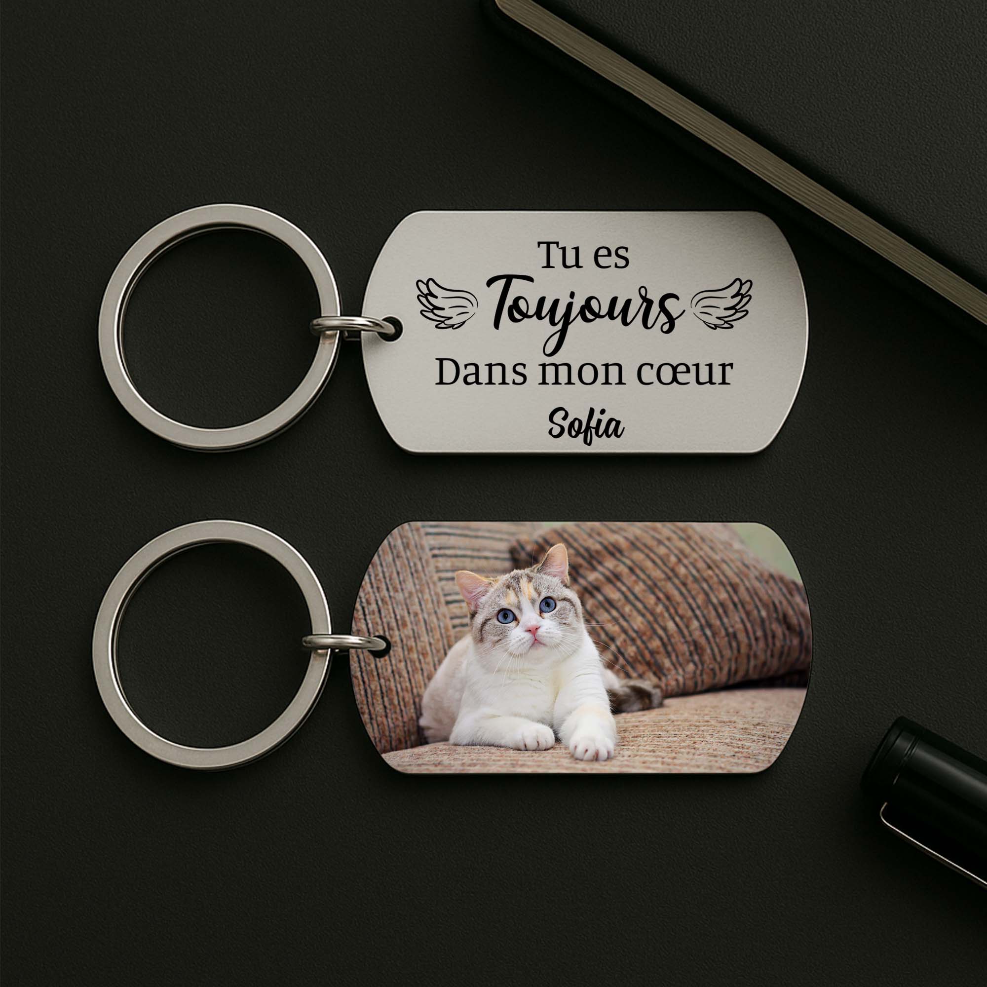 Porte-Clé Aluminium Personnalisé Chien Commémoratif Avec Photo - Aimé Pour Toujours - Image 2