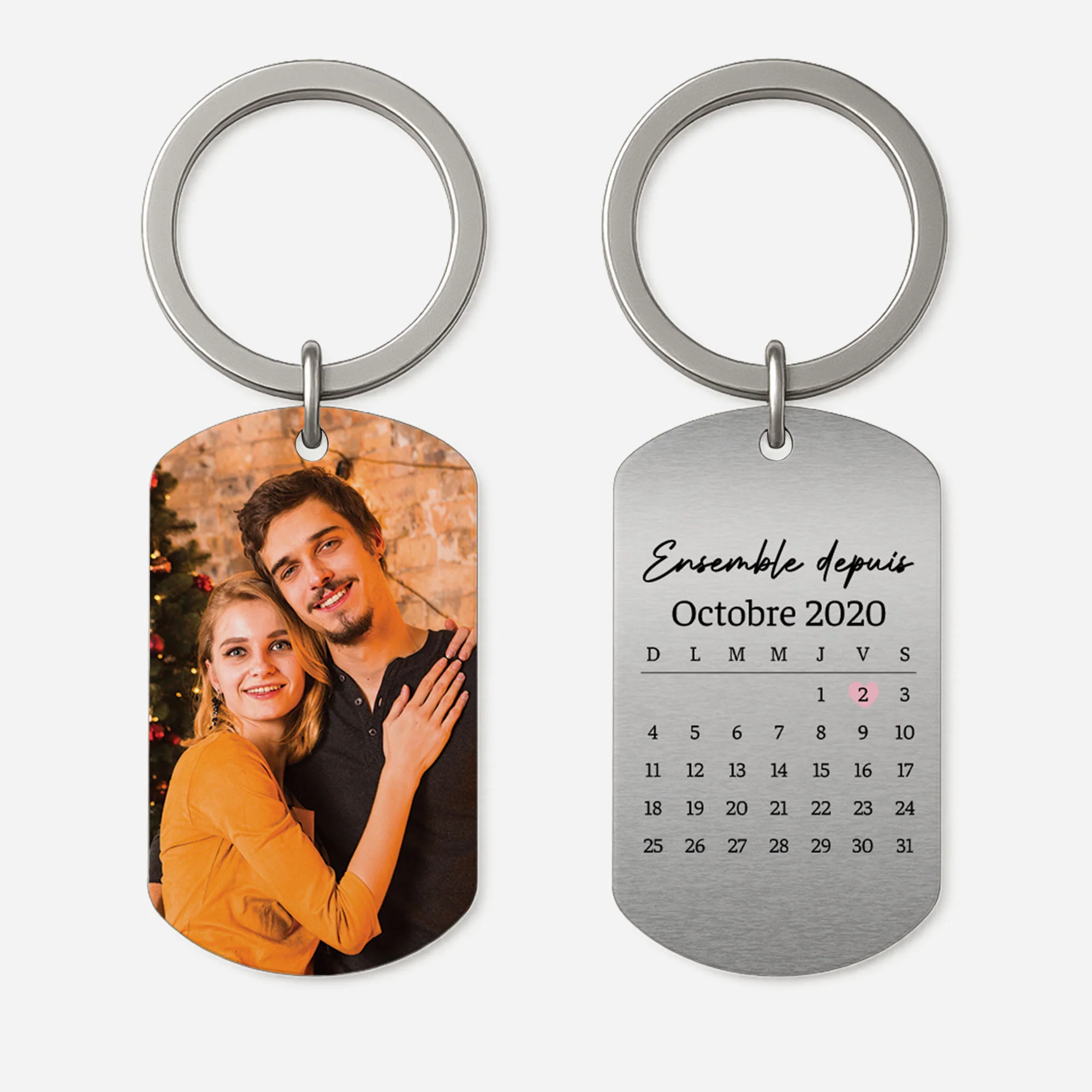 Porte Clé Pas Cher Personnalisé Photo - Couple Ensemble Depuis