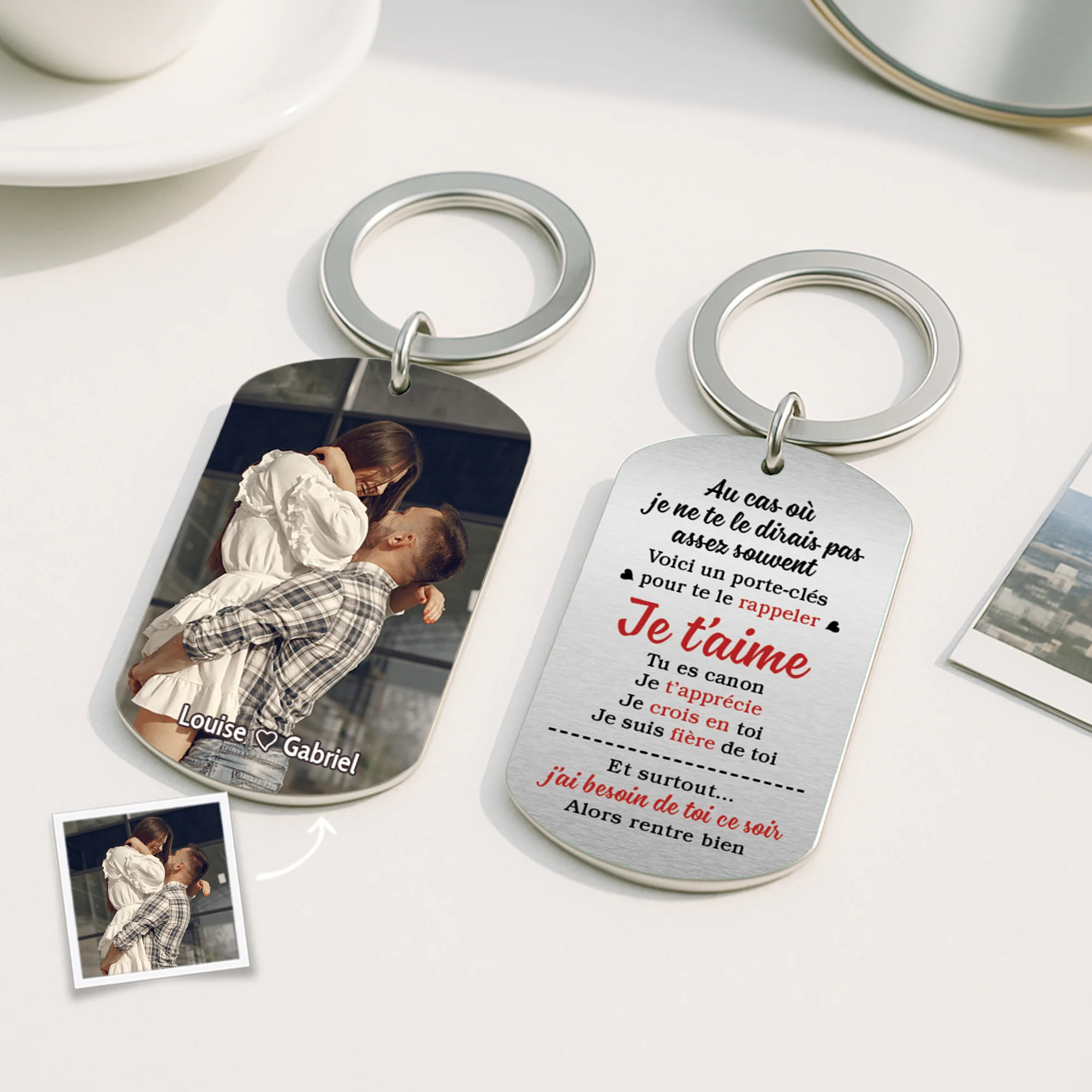 Porte Clé Personnalisé Couple – Pour Te Rappeler | Porte-Clé Aluminium - Image 2