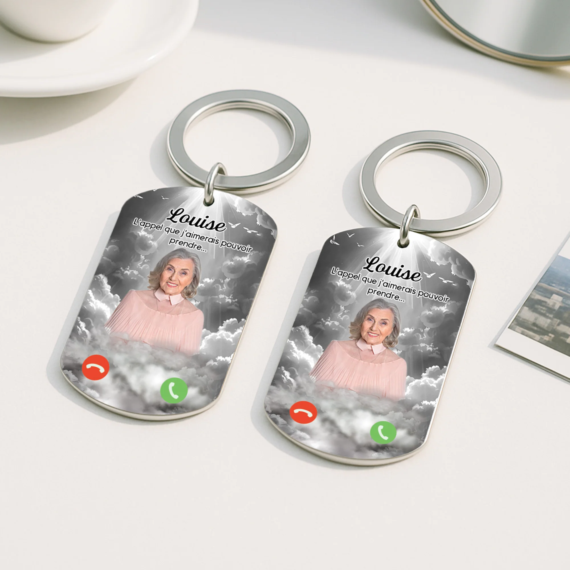 Porte Clé Personnalisé – L'Appel Que J'Aimerais Pouvoir Prendre | Commémoratif Aluminium - Image 2