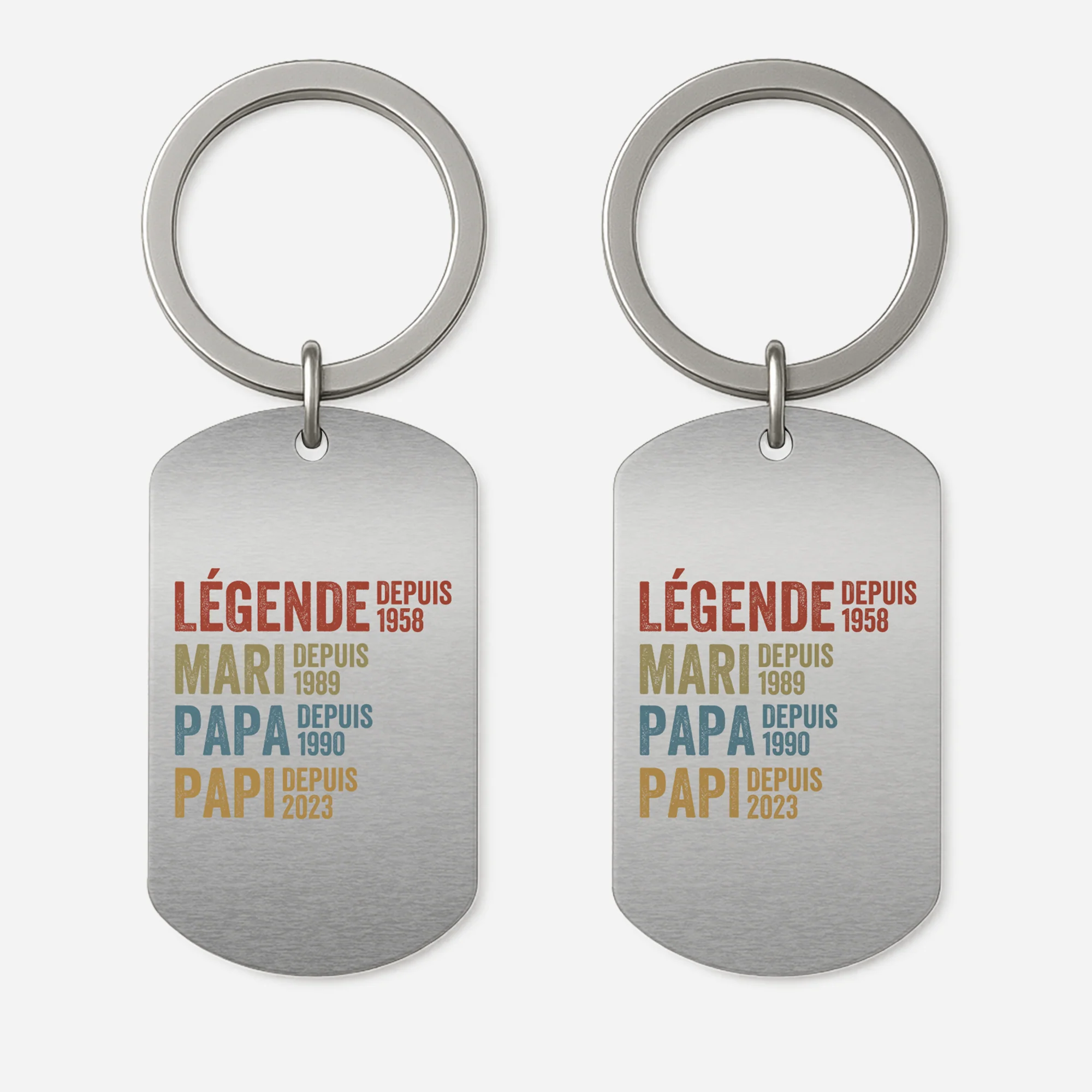 Porte Clés Papa Personnalisé – Légende Mari Papa Papy Depuis | Porte-Clé Aluminium