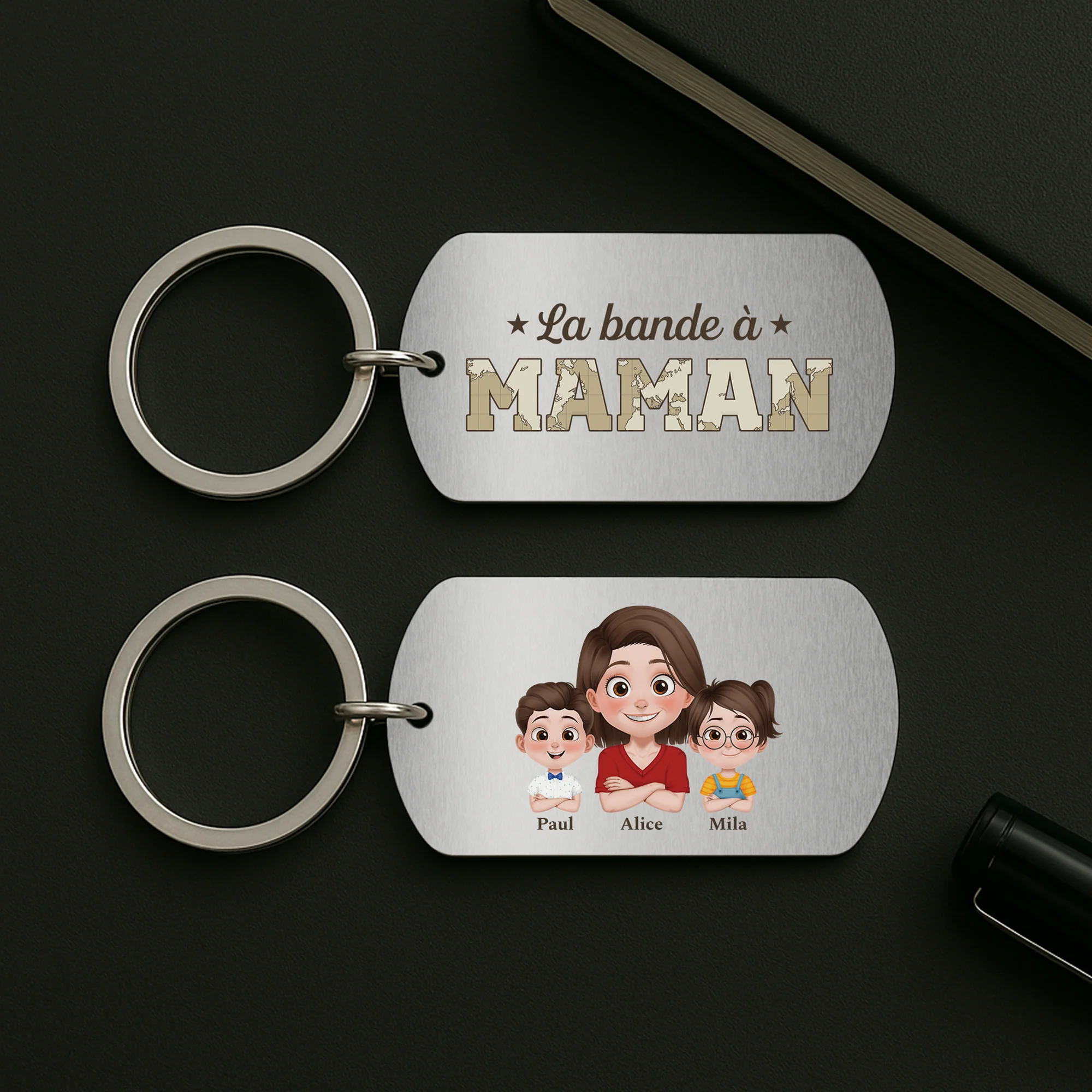 Porte Clé Personnalisé Papa – La Bande à Papa Soldat | Porte-Clé Aluminium - Image 2