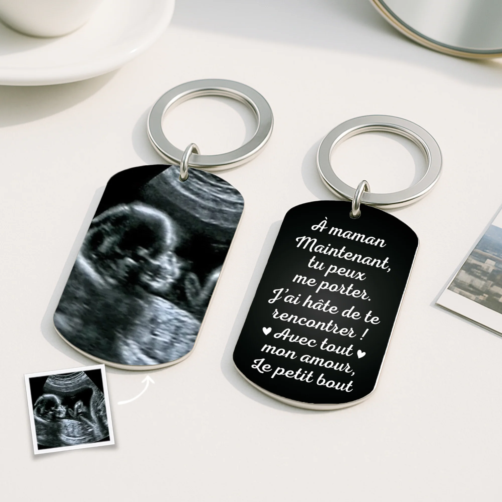 Porte Clés Personnalisé Photo – Ton Petit Bout | Porte Clé Texte Aluminium - Image 2