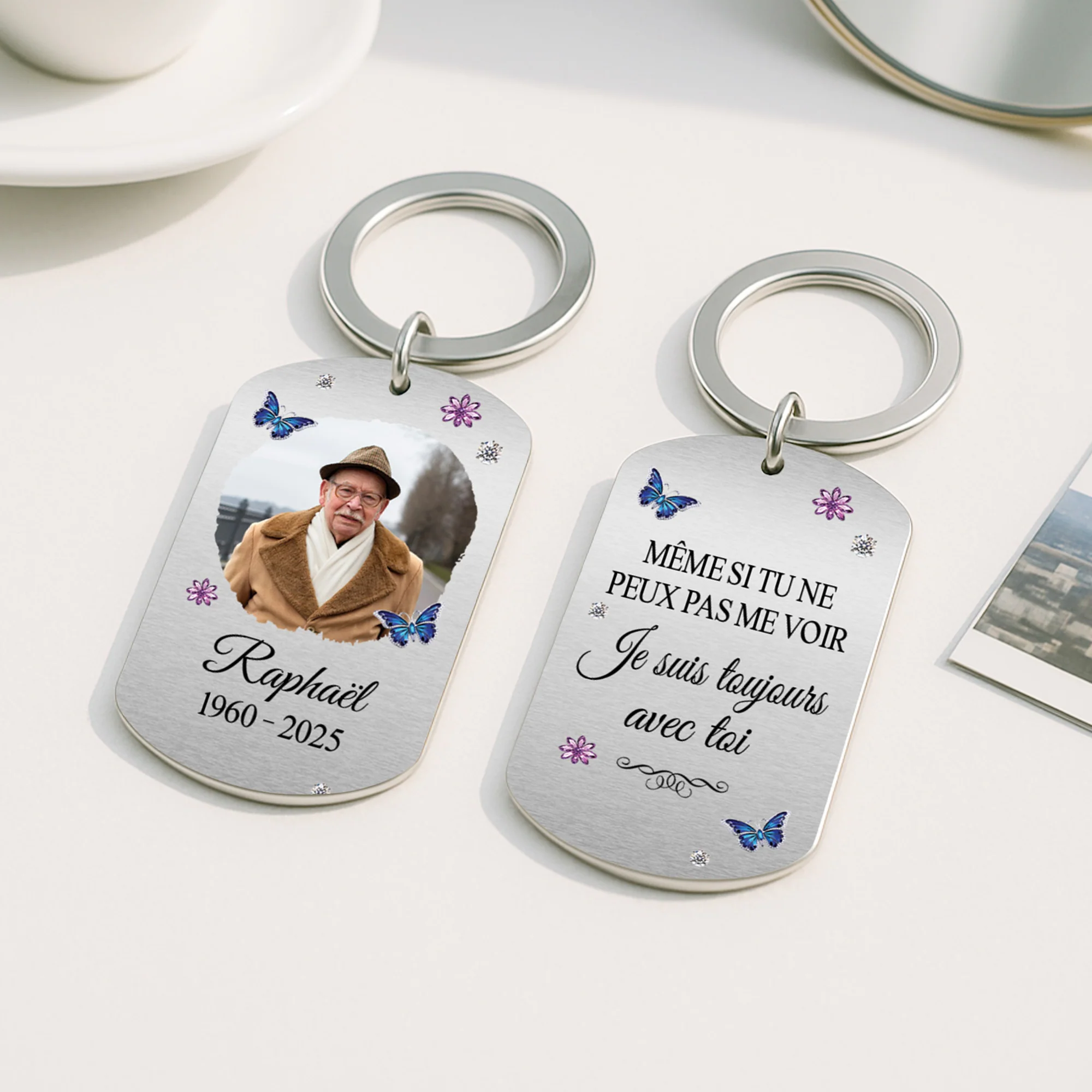 Porte Clé Personnalisé Avec Photo –  Toujours Avec Toi | Porte-Clés Aluminium - Image 2