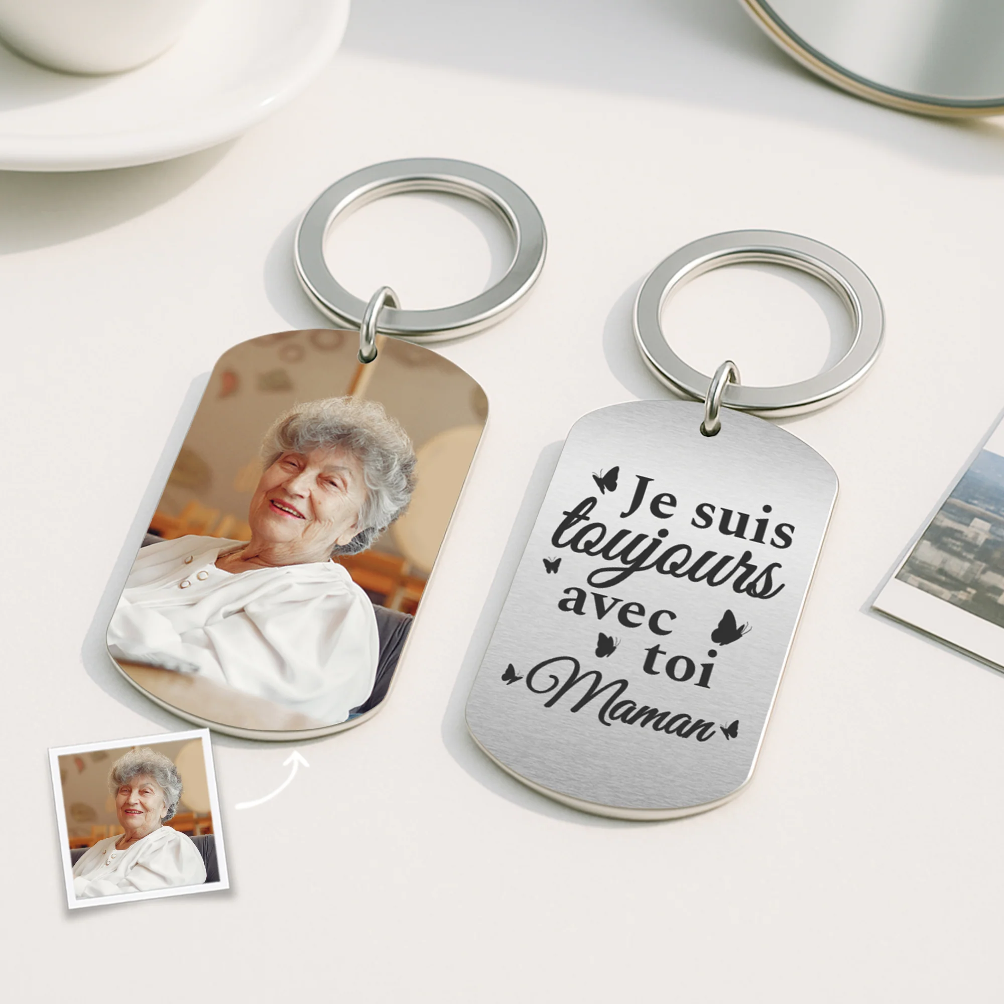 Porte Clés Personnalisé Photo – Toujours Avec Toi | Porte-Clés Aluminium - Image 2