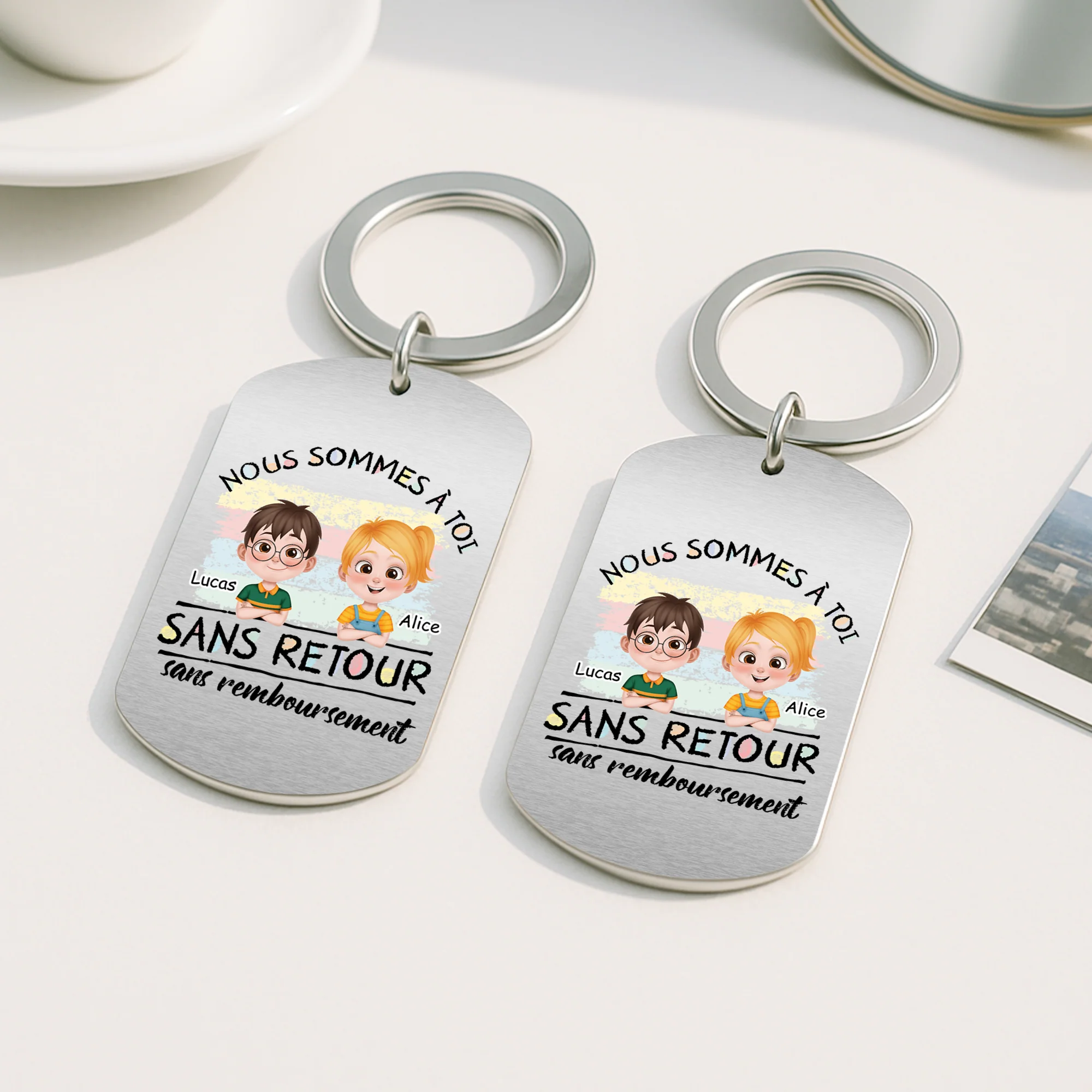 Porte Clé Personnalisé Papa – Nous Sommes À Toi | Porte-Clé Aluminium - Image 2