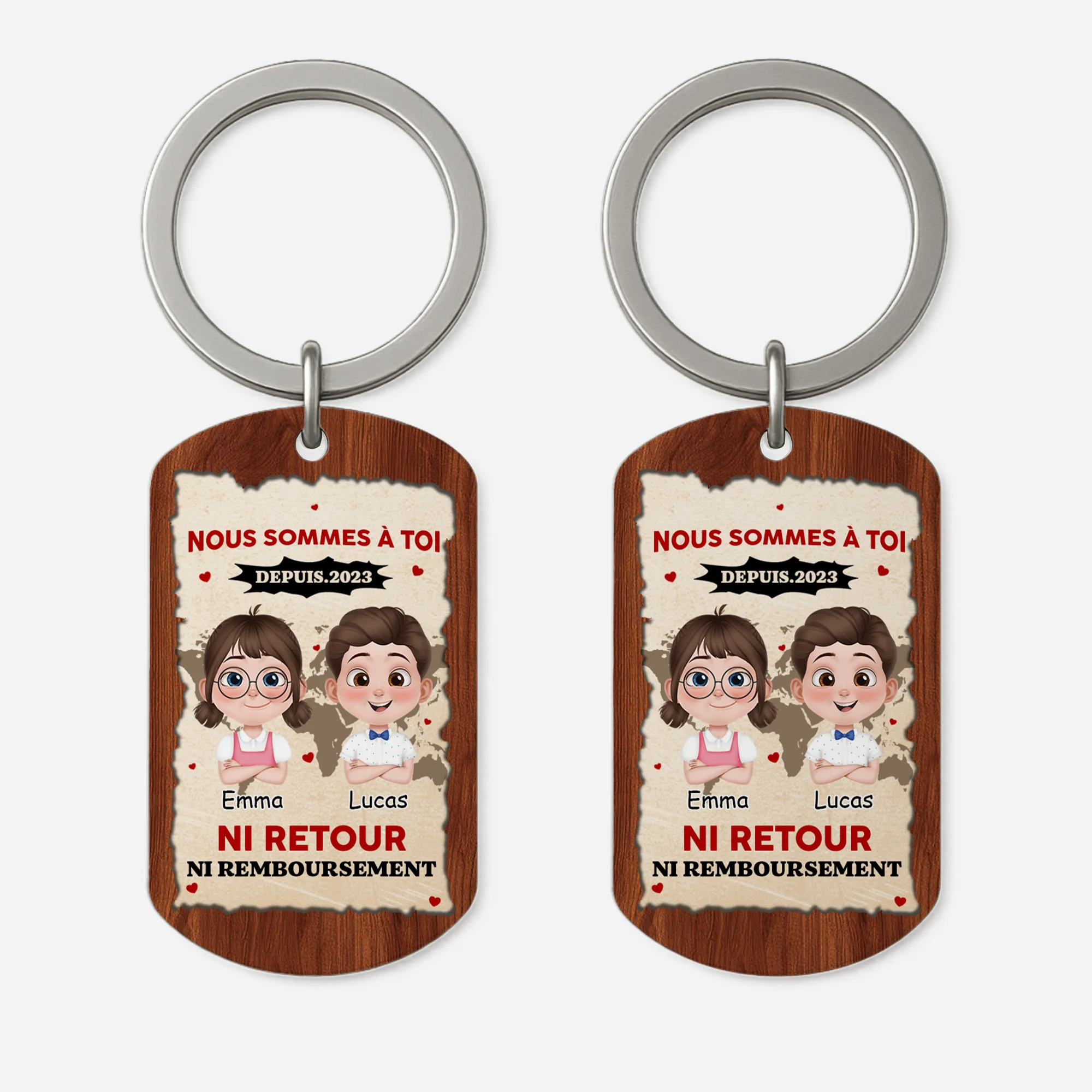 Porte Clé Personnalisé En Aluminium - Les Enfants Sont À Maman Papa Mamie Papy