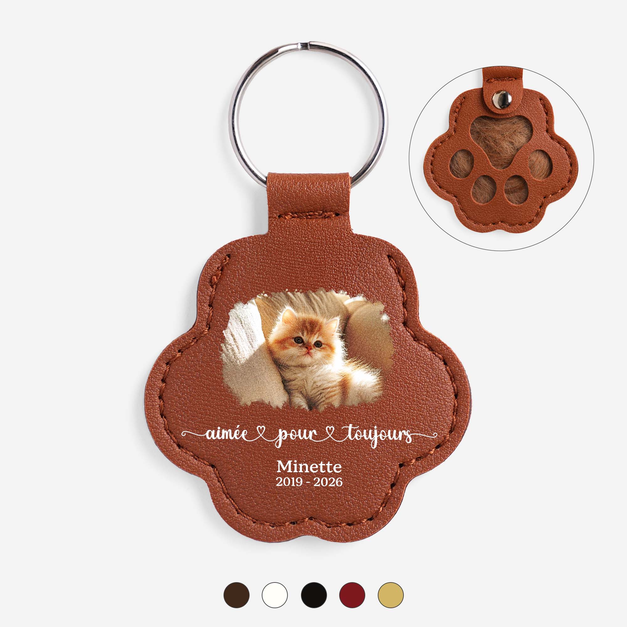 Porte Clé Personnalisé Animaux | Photo Commémorative Chat Chien Aimé