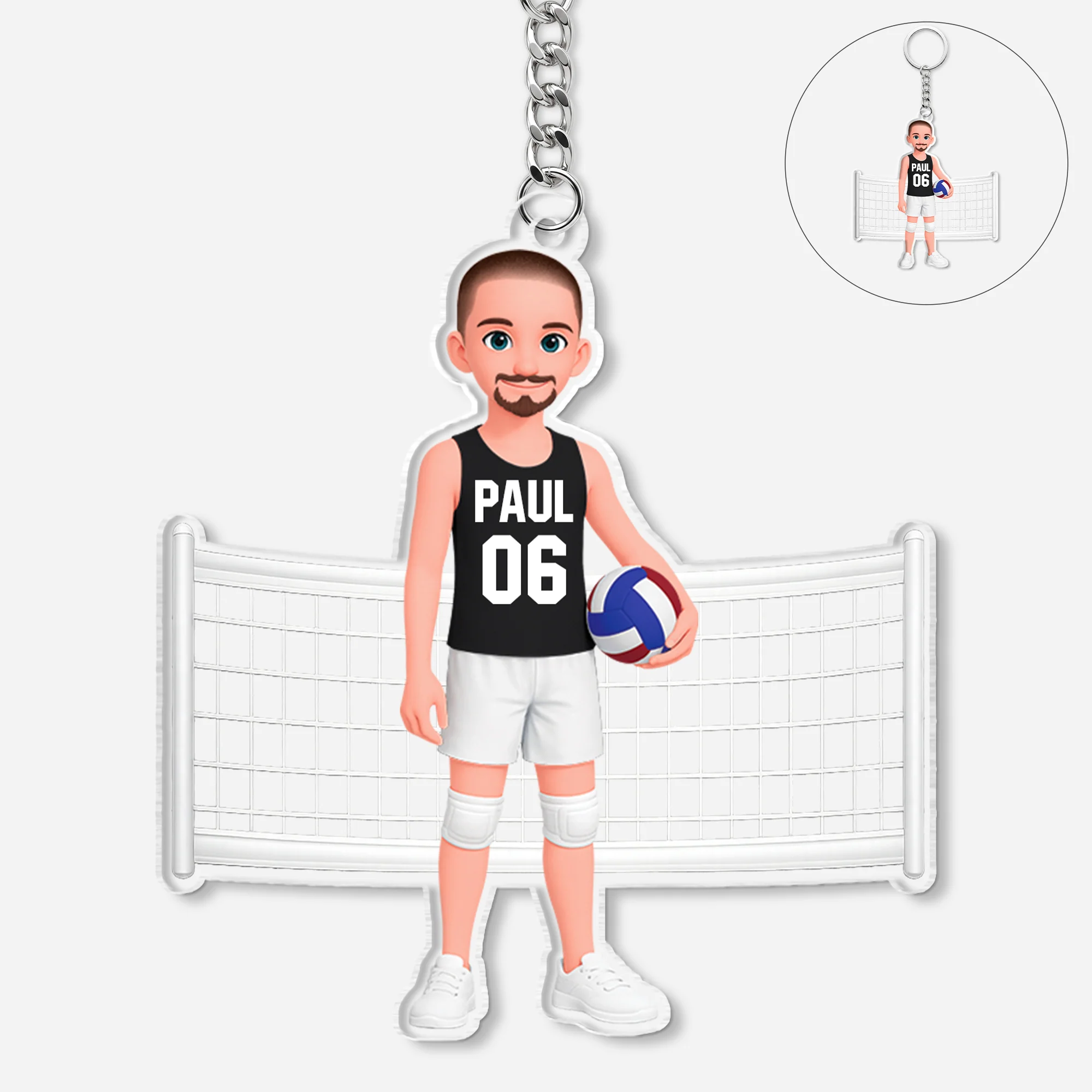 Porte Clés Acrylique Personnalisé Pour Couple - Idée Cadeau Fan Volleyball