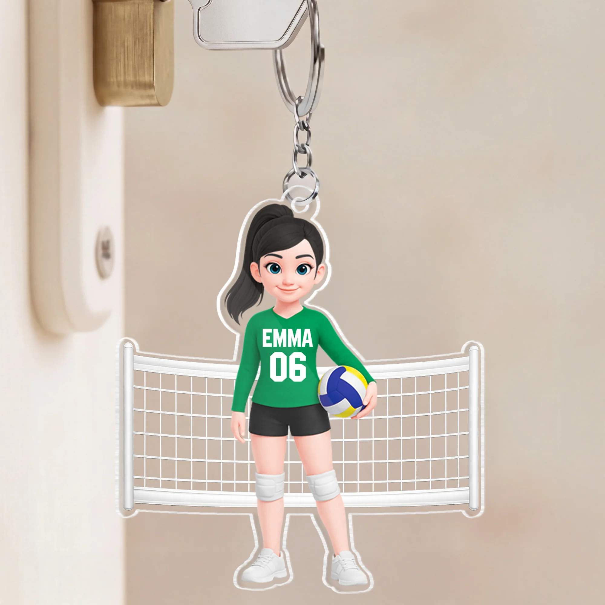 Porte Clés Acrylique Personnalisé Pour Couple - Idée Cadeau Fan Volleyball - Image 2