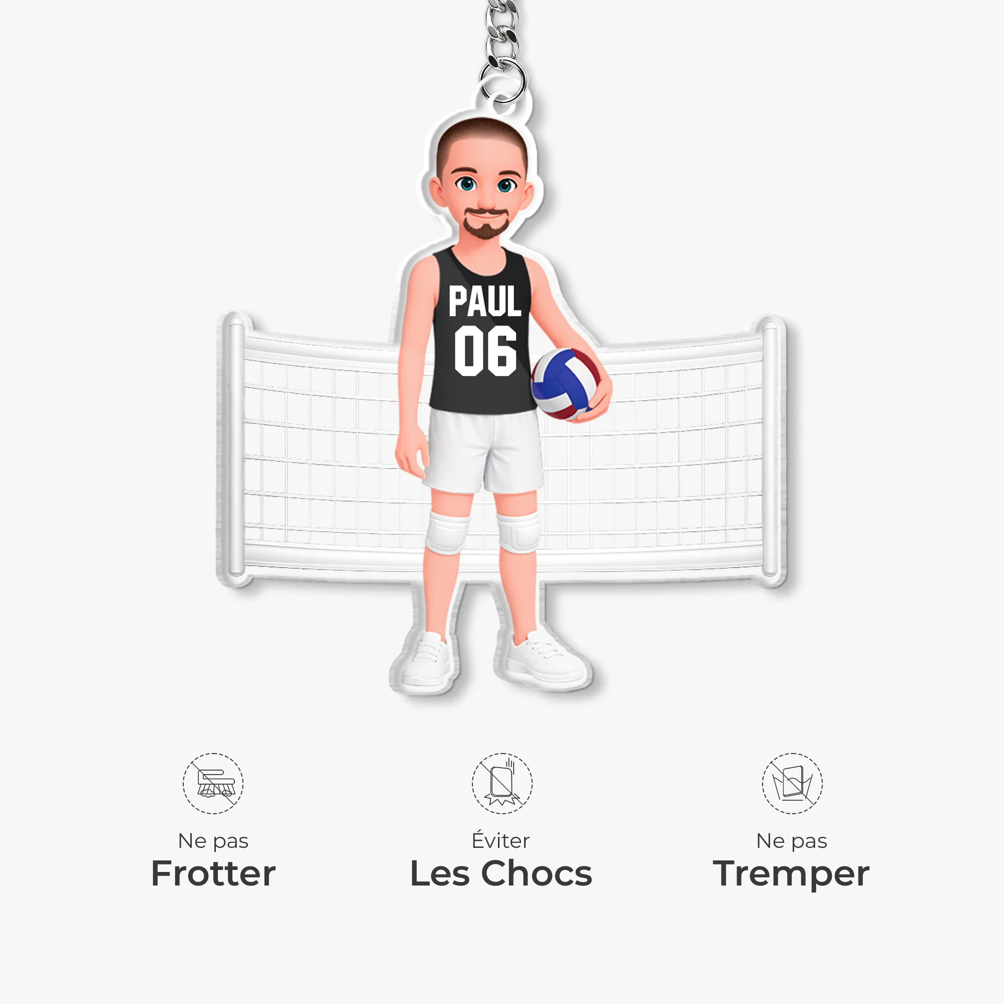 Porte Clés Acrylique Personnalisé Pour Couple - Idée Cadeau Fan Volleyball - Image 5
