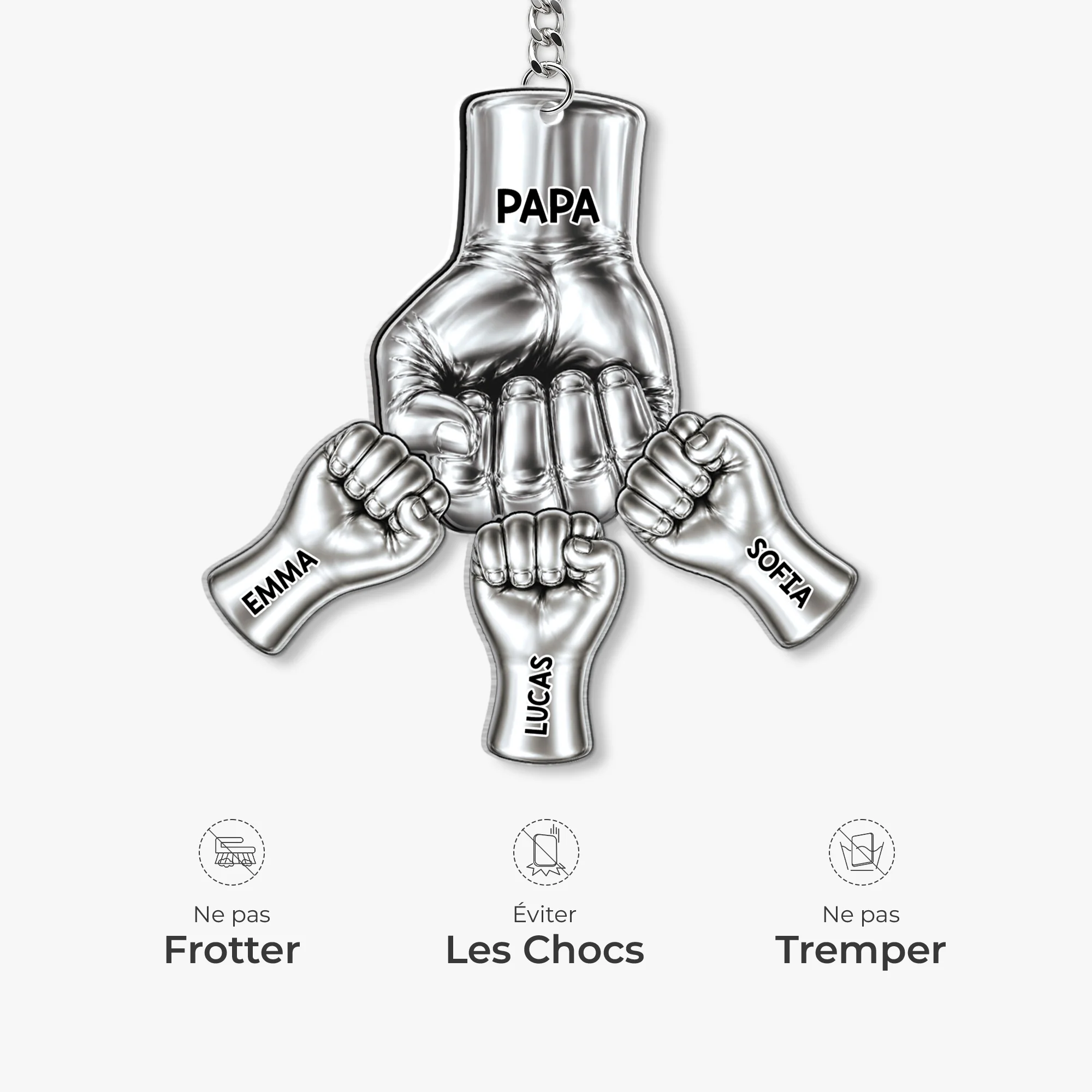 Porte Clés Personnalisé Acrylique - Cadeau Papa Papy Avec Ses Enfants - Image 5