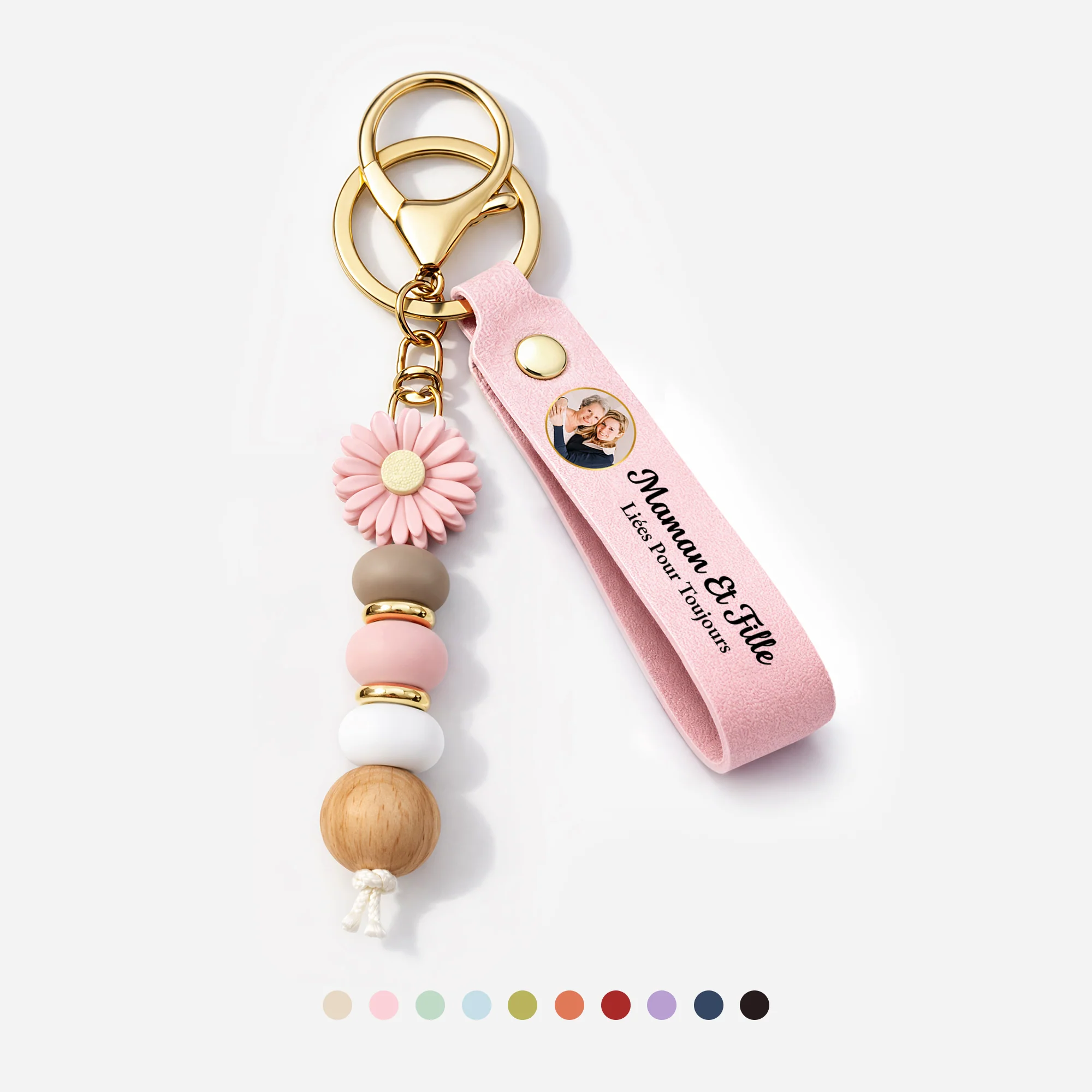Porte-clés Personnalisé Marguerite En Perles | Lien Entre Maman Mamie Et Fille
