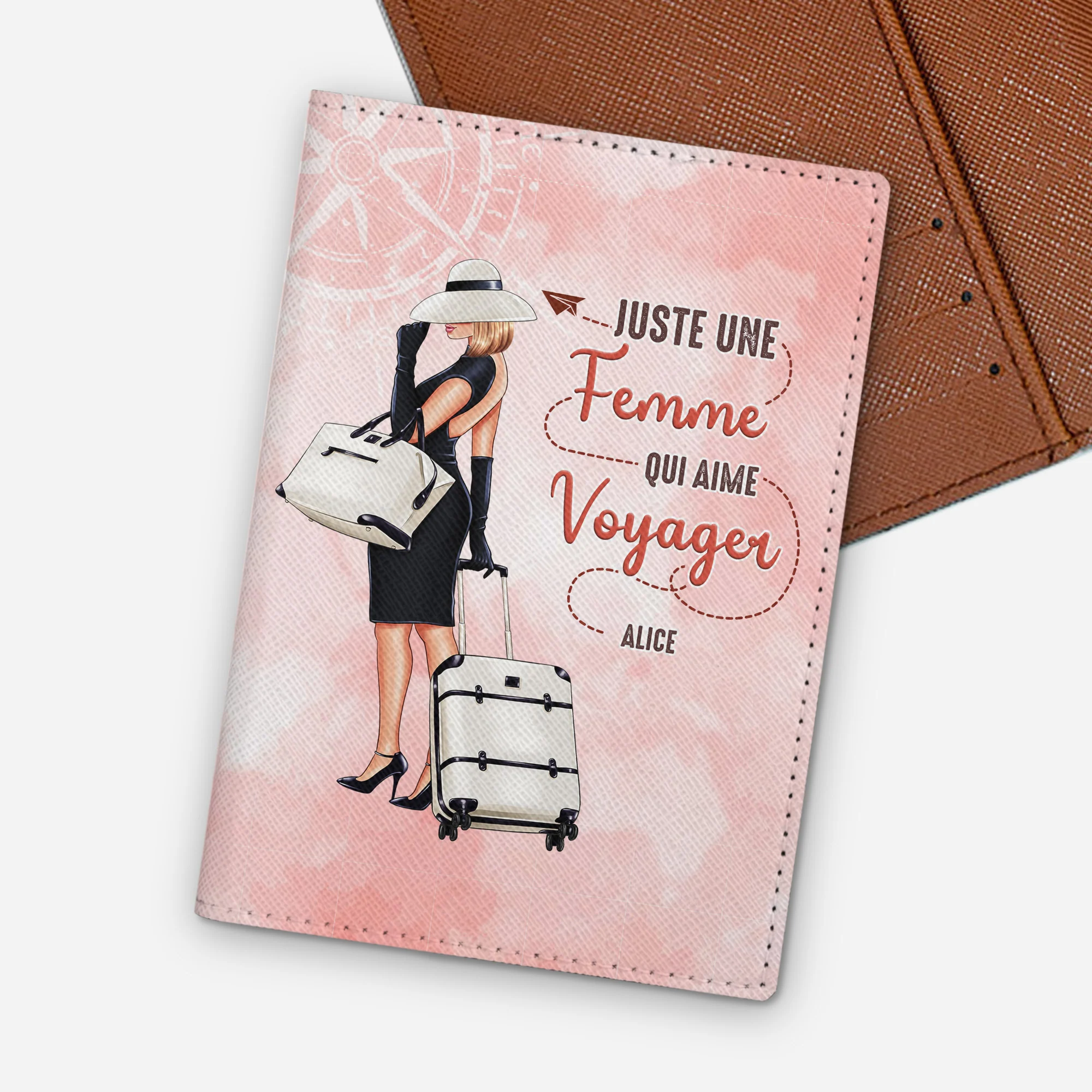 Porte Passeport Personnalisé Femme - Amoureuse Du Voyage