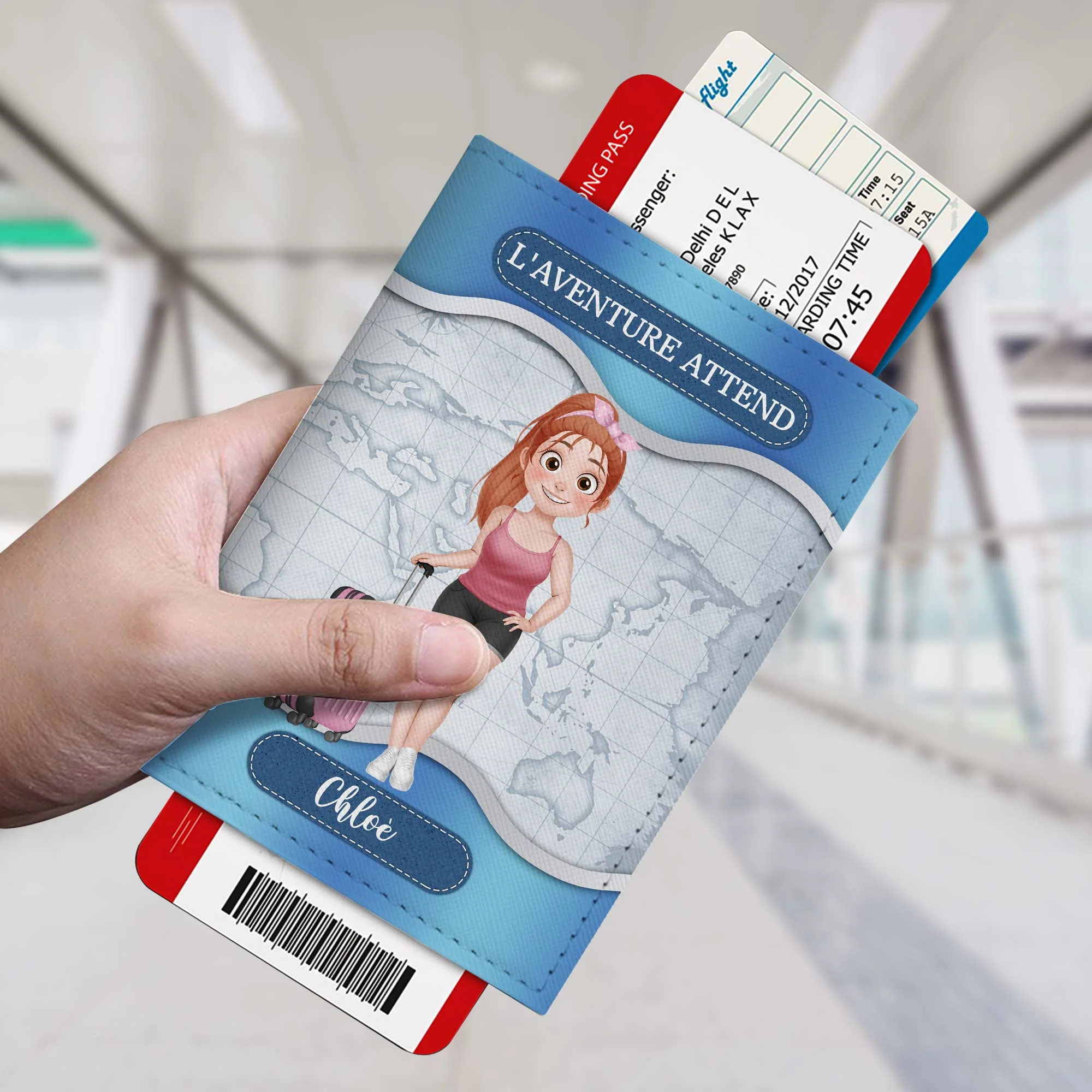 Porte Passeport Personnalisé Homme - L’Aventure Vous Attend - Image 2