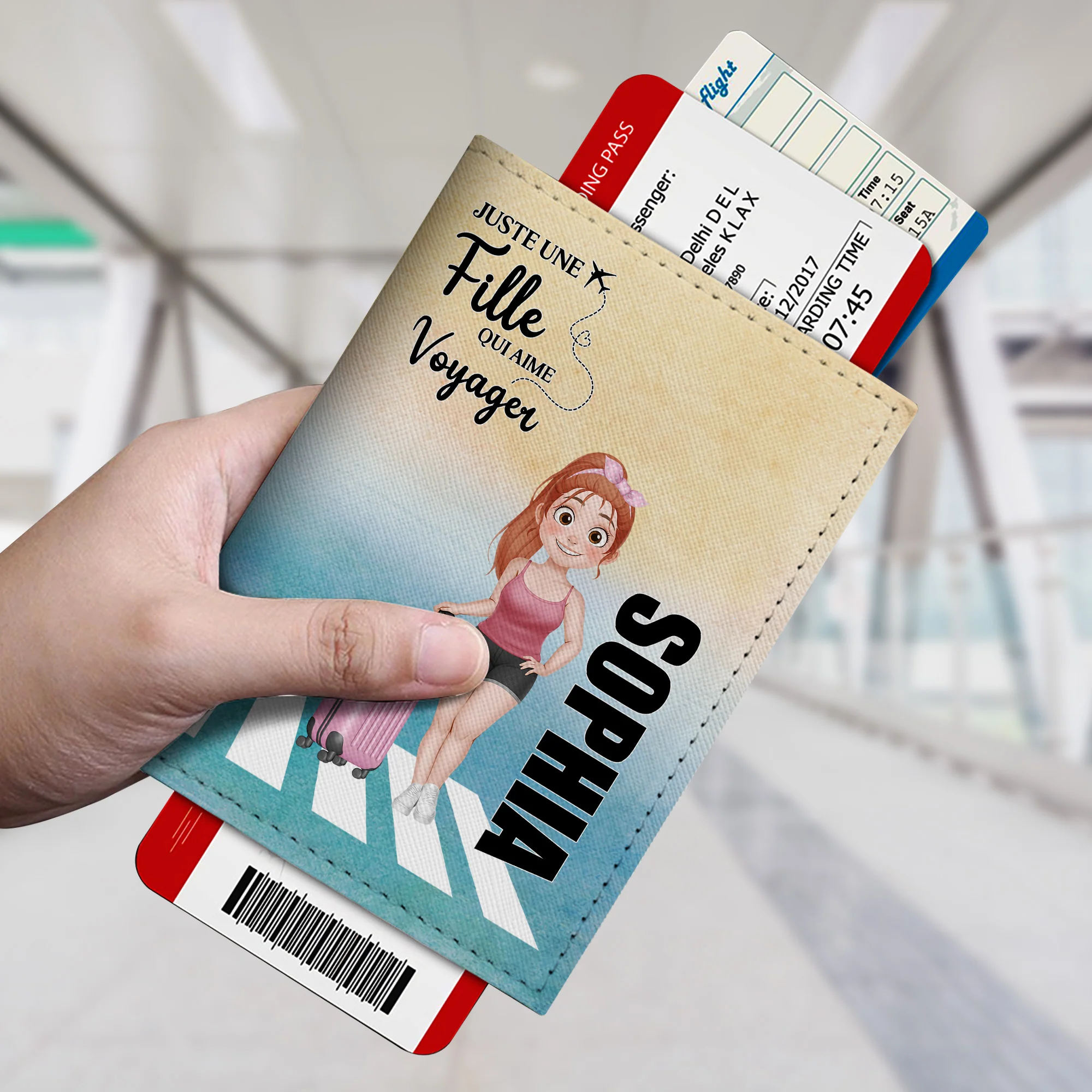 Porte Passeport Personnalisé Homme - Un Garçon Qui Aime Voyager - Image 2