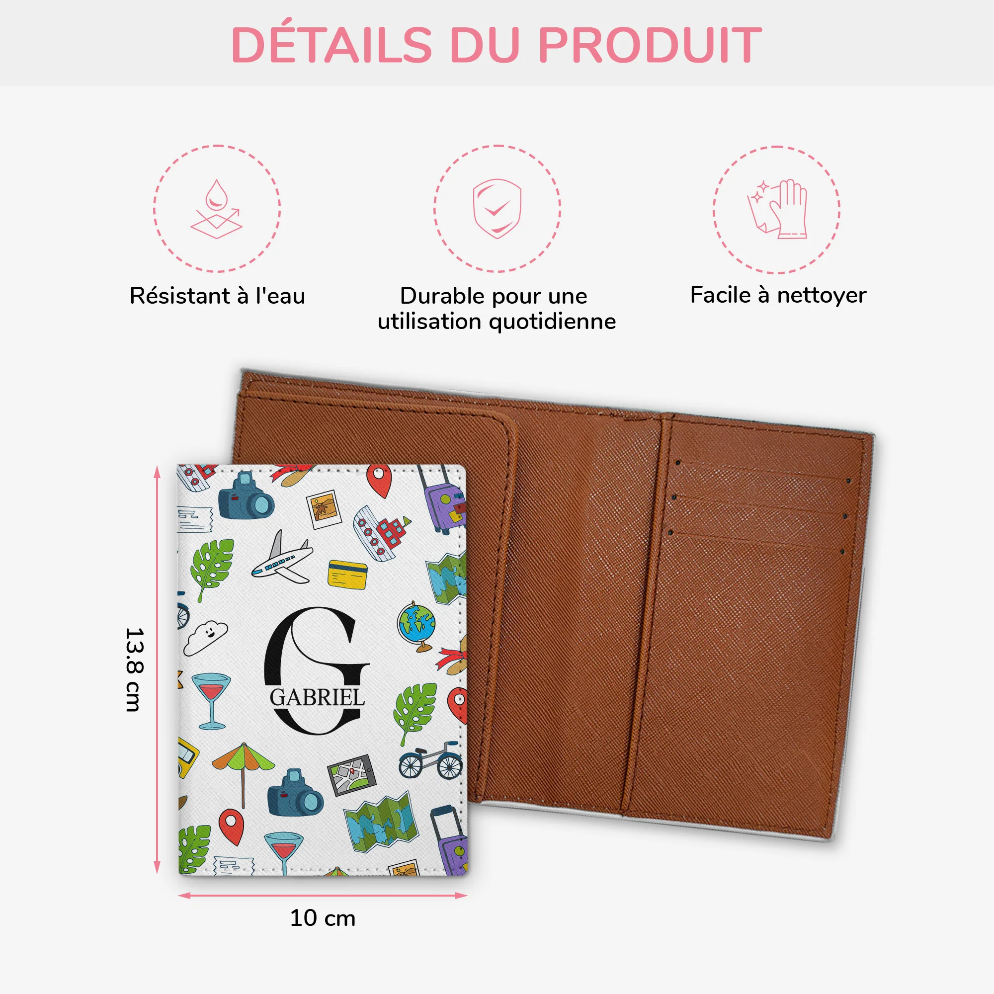 Porte Passeport Personnalisé Homme - Vacances d'Été - Image 3