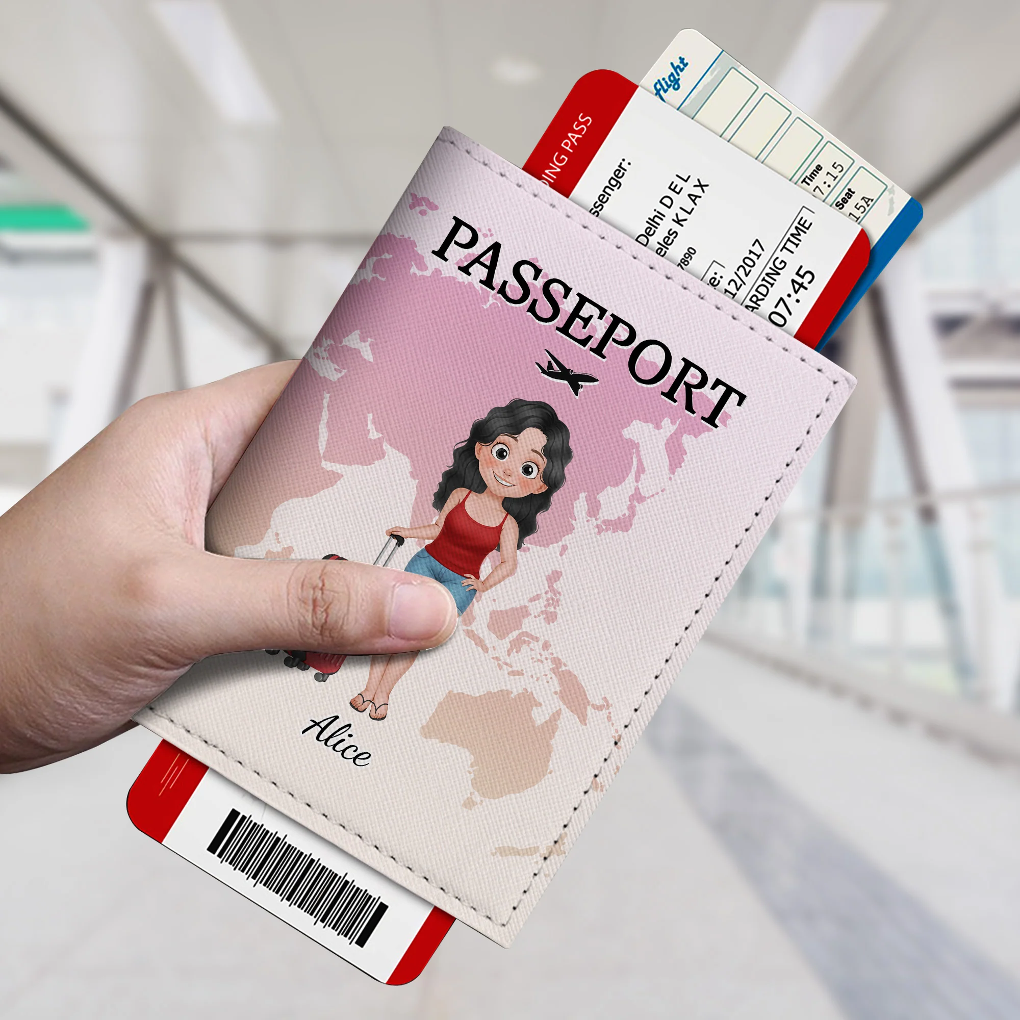 Porte Passeport Personnalisé Homme - Version Cartoon - Image 2
