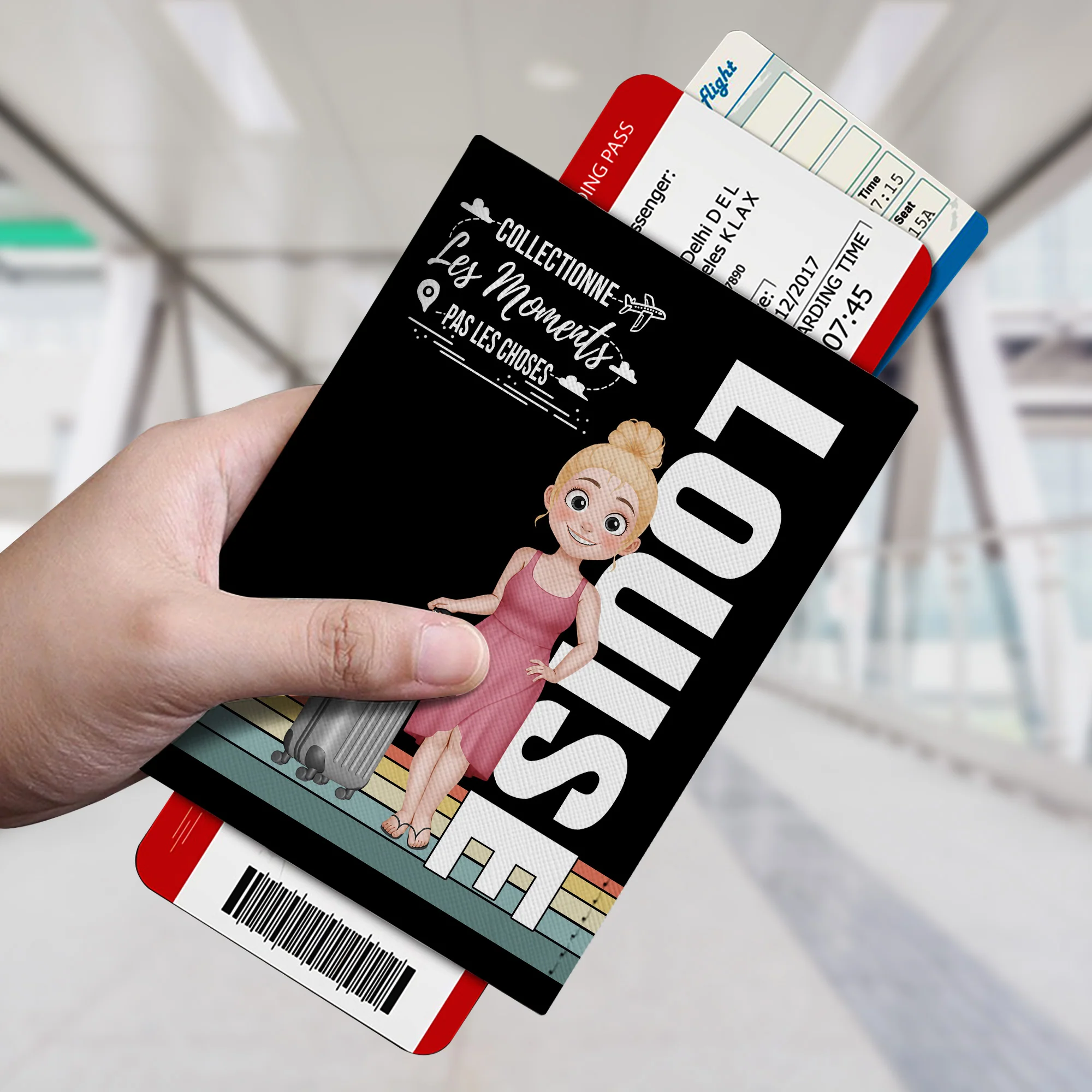 Porte Passeport Personnalisé - Le Voyage Est Ma Thérapie Version Homme - Image 2