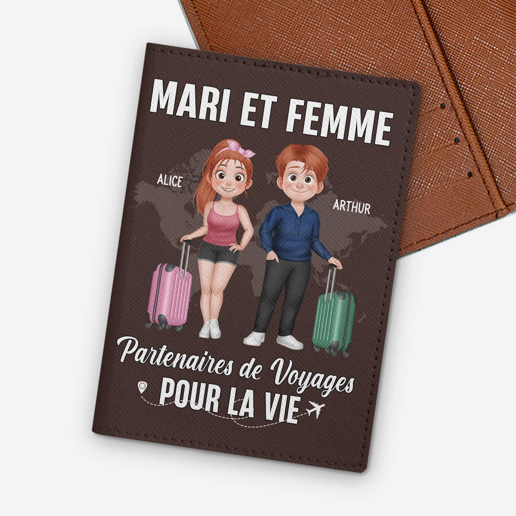 Porte Passeport Personnalisé Pour Couple - Partenaires De Voyages