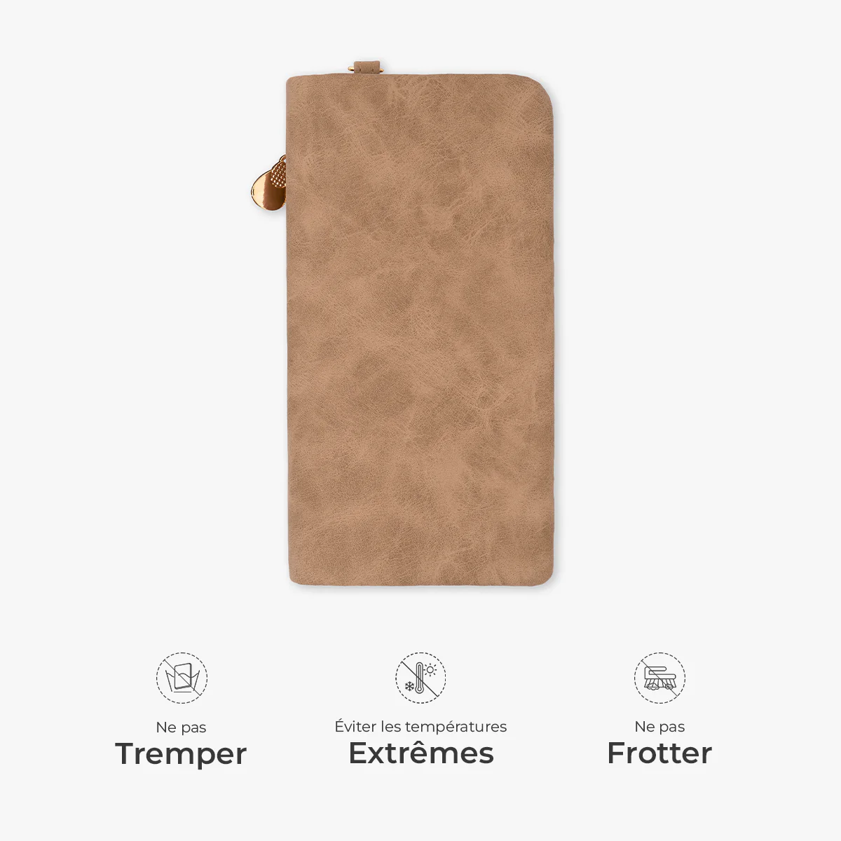 Portefeuille Cuir Personnalisé Avec Dragonne - Cadeau Pour Femme Avec Fleur De Naissance - Image 6