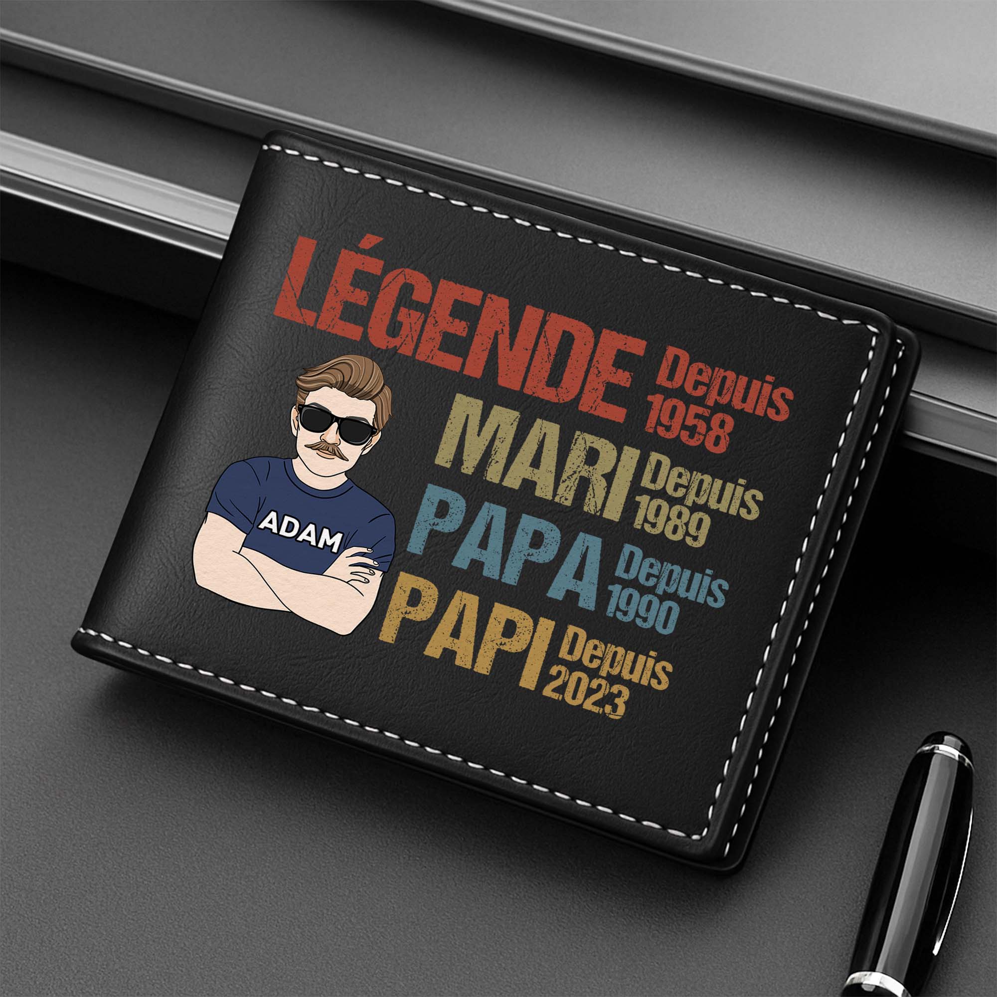 Portefeuille Personnalisé Papy | Légende Depuis en Cuir - Image 2
