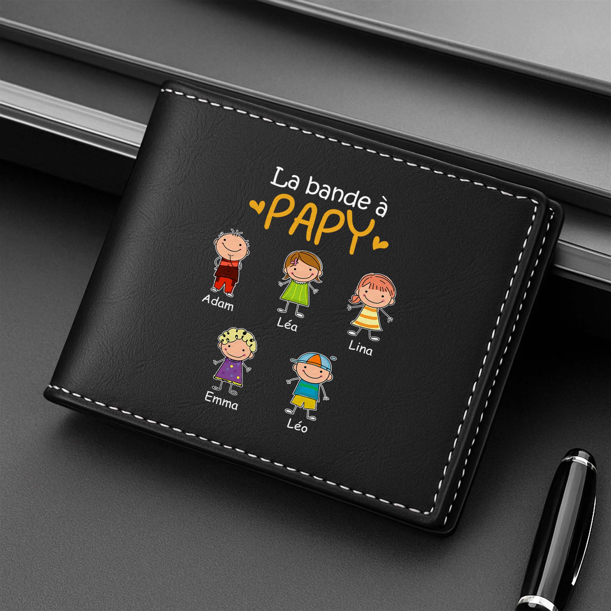 Portefeuille En Cuir Personnalisé - La Bande À Papa Version Mince - Image 2